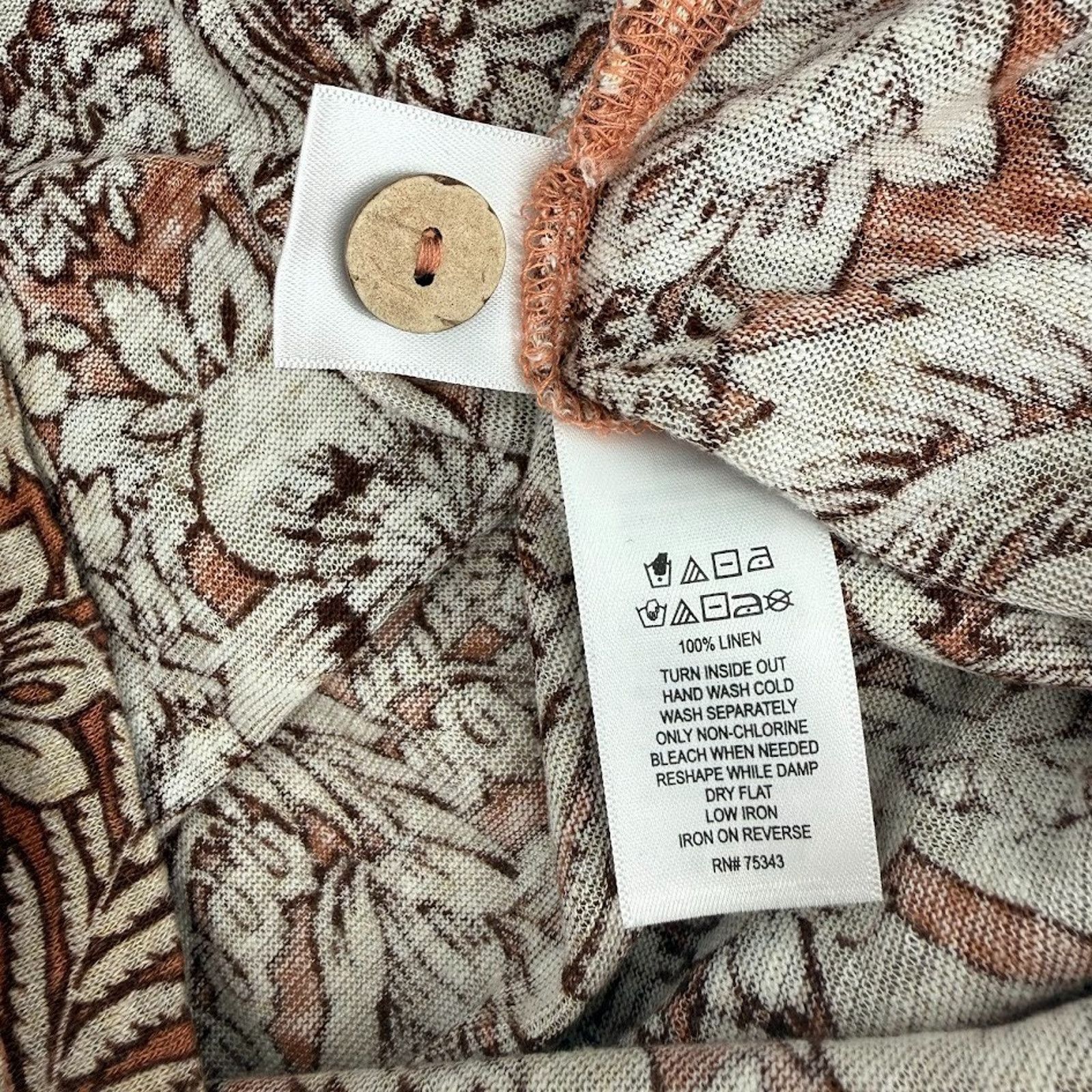 Rachel Zoe Rachel Zoe Linen Blouse Medium Floral Lightweight Boho Top Size M / US 6-8 / IT 42-44 - 4 Thumbnail
