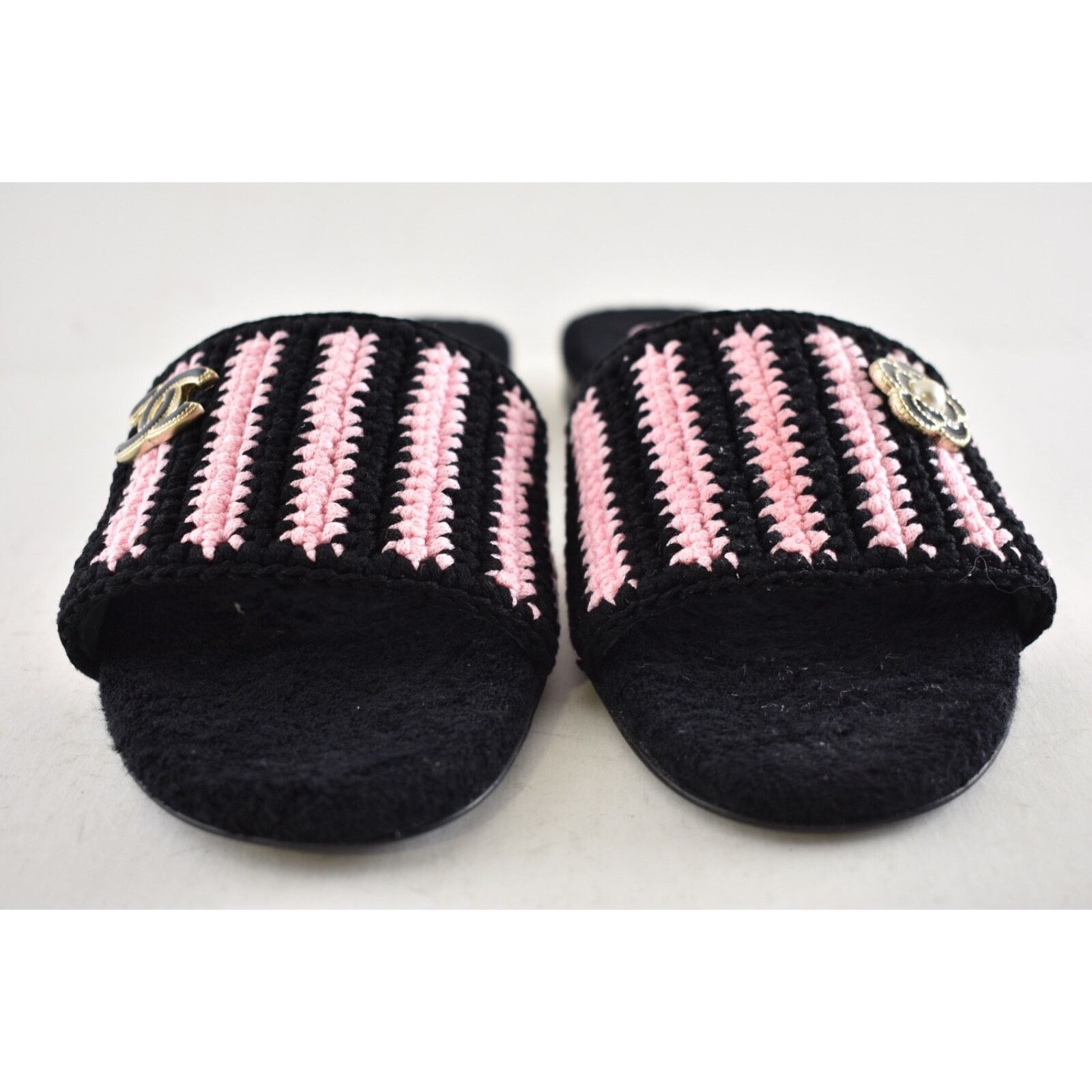 Chanel Chanel 24M Black Pink Crochet Stripe Camellia Flower Logo Size US 9 / IT 39 - 13 Thumbnail