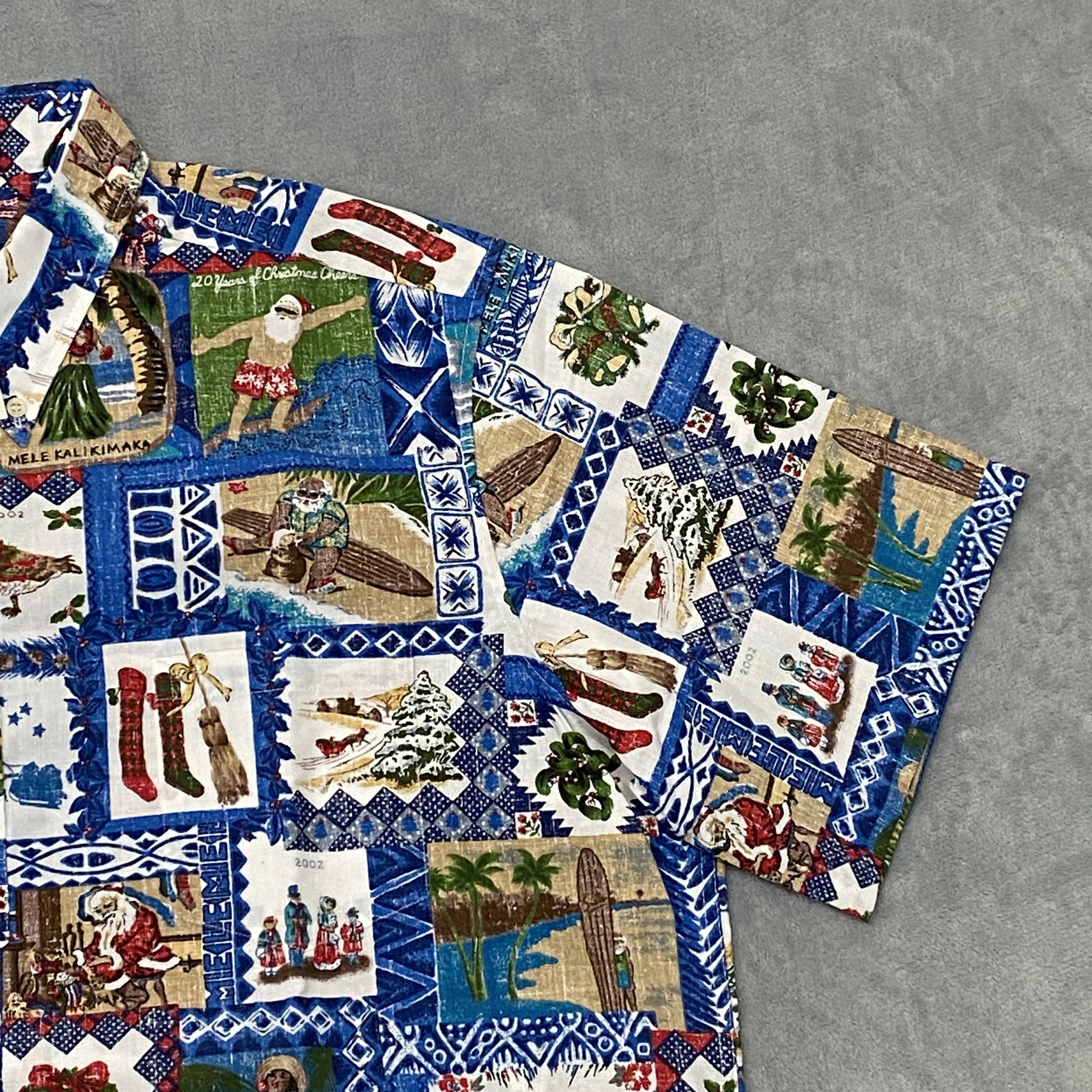 Reyn Spooner × Vintage 2002 MELE KALIKIMAKA Hawaiian Shirt 3XL Xmas Reverse Print Size US XXL / EU 58 / 5 - 4 Thumbnail