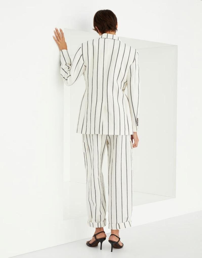 Brunello Cucinelli o1la1rc1a0425 Ladys Pants Suit in White Size S / US 4 / IT 40 - 2 Thumbnail