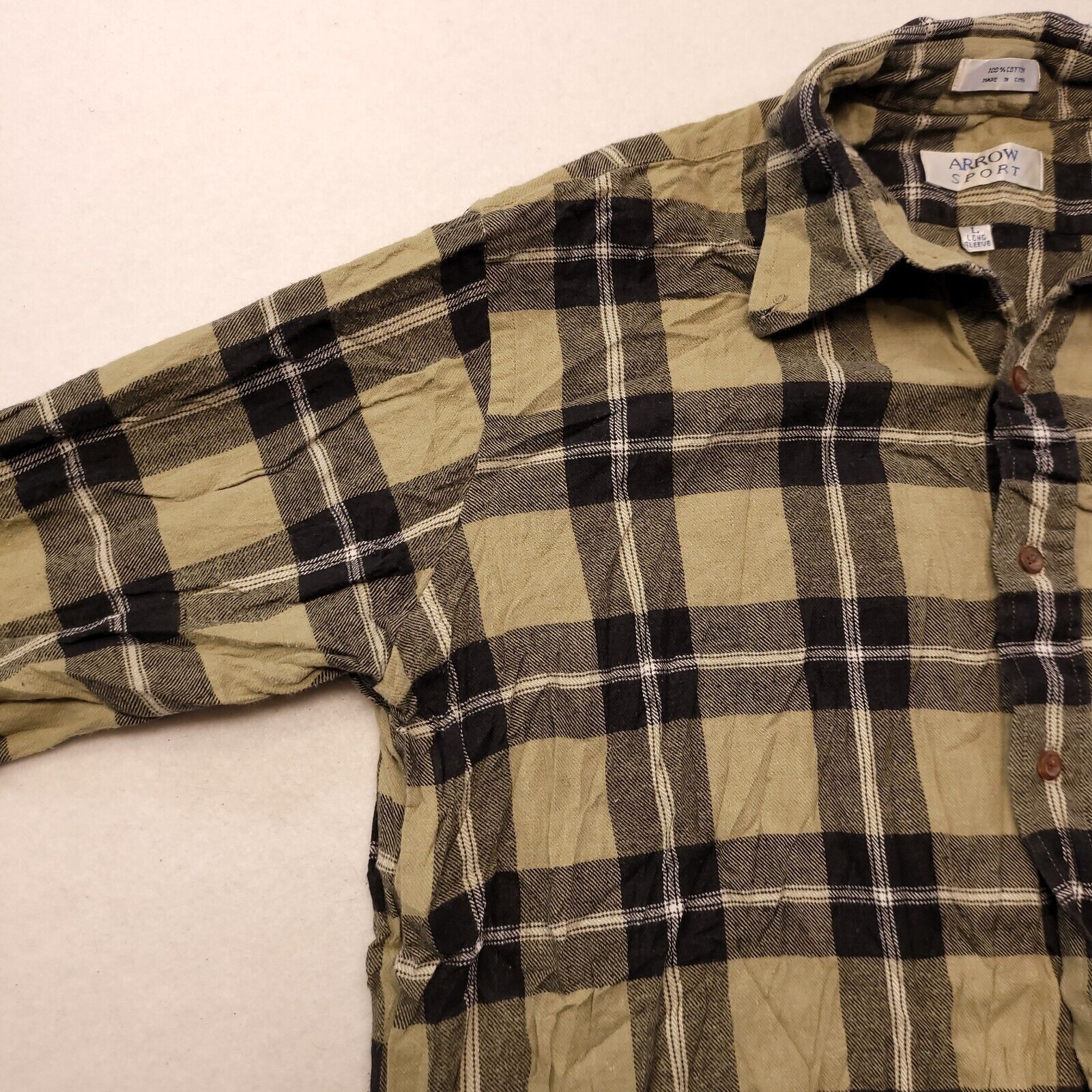 Arrow Arrow Tartan Flannel Casual Shirt Mens Size Large L Brown Size US L / EU 52-54 / 3 - 4 Thumbnail