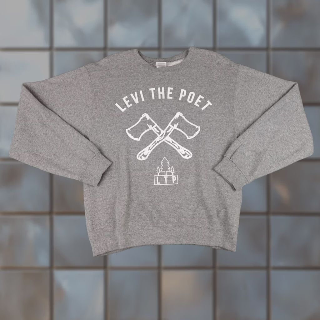Jerzees JERZEES Levi The Poet Sweater Mens Medium Gray Crewneck Hip Hop Spoken Word Size US M / EU 48-50 / 2 - 1 Thumbnail