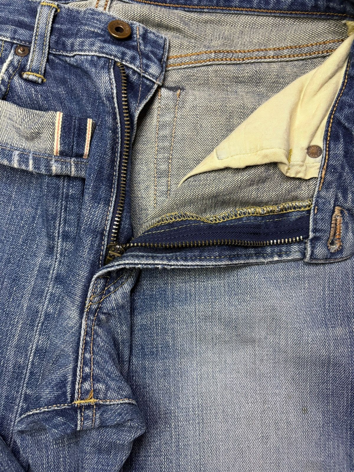 Edwin Vintage Edwin 505XX Selvedge Distressed Loose Jeans Size US 28 / EU 44 - 10 Thumbnail