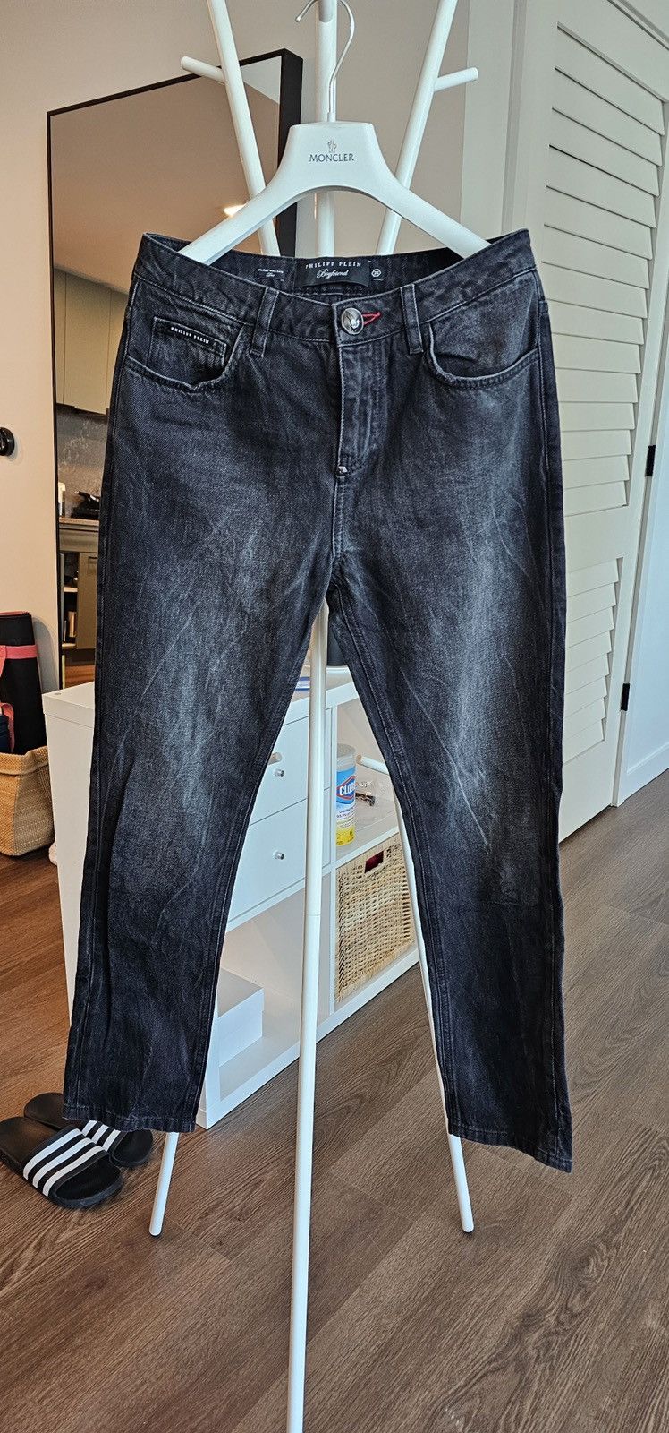 Philipp Plein Philip Plein Black Washed Jeans W26 Boyfriend Fit Size 26" / US 2 / IT 38 - 1 Thumbnail