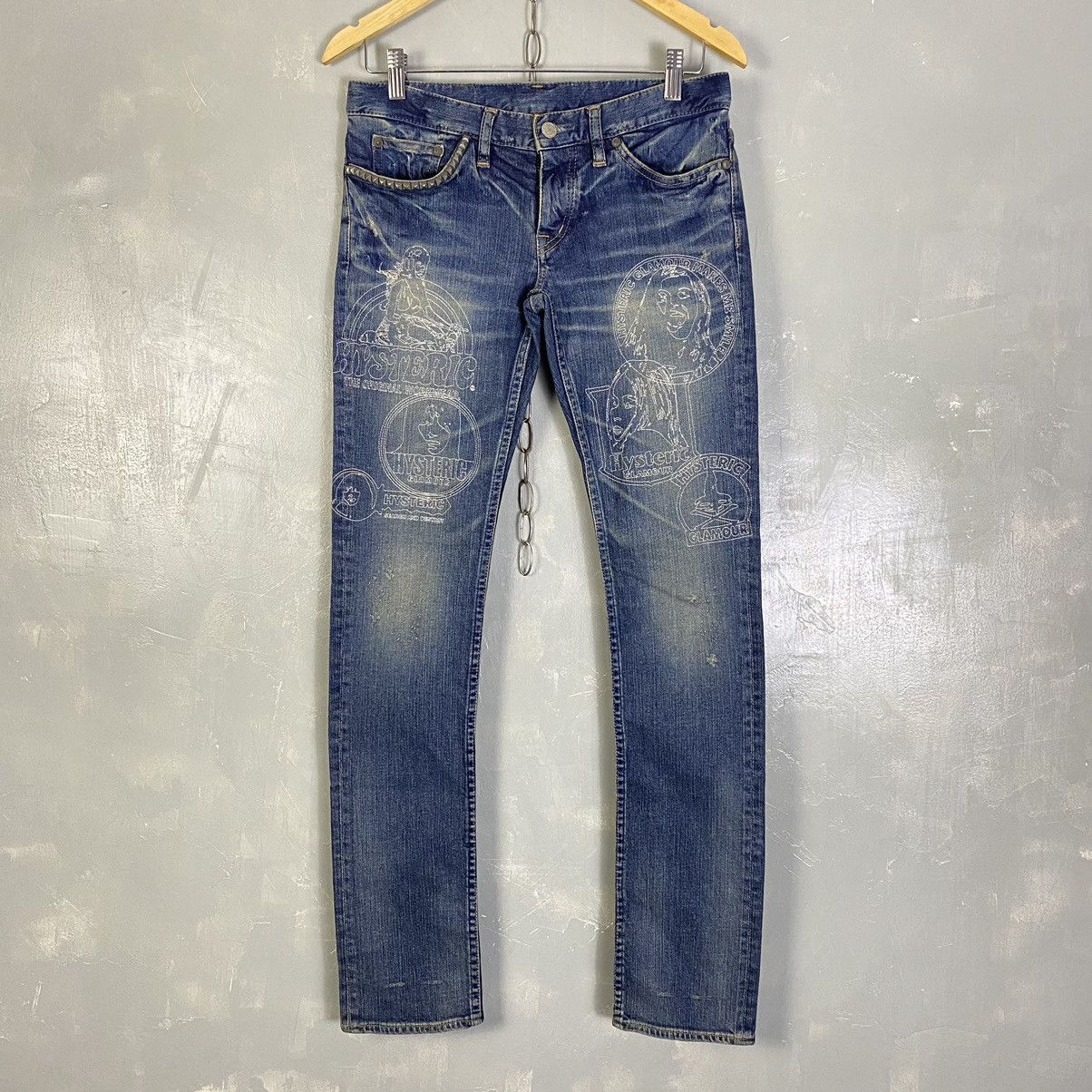 Hysteric Glamour Hysteric Studded Scab Patched Jeans | Grailed