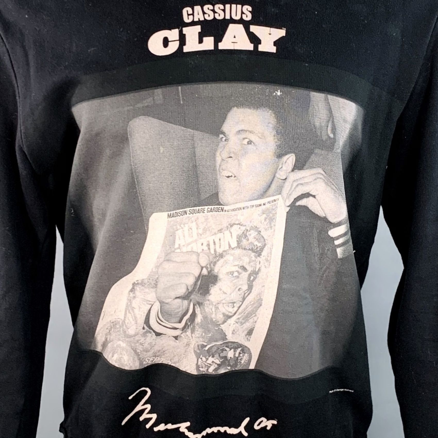 Dolce & Gabbana Dolce & Gabbana Size S Black Muhammad Ali Print Cotton Hooded Sweatshirt Size US S / EU 44-46 / 1 - 2 Thumbnail