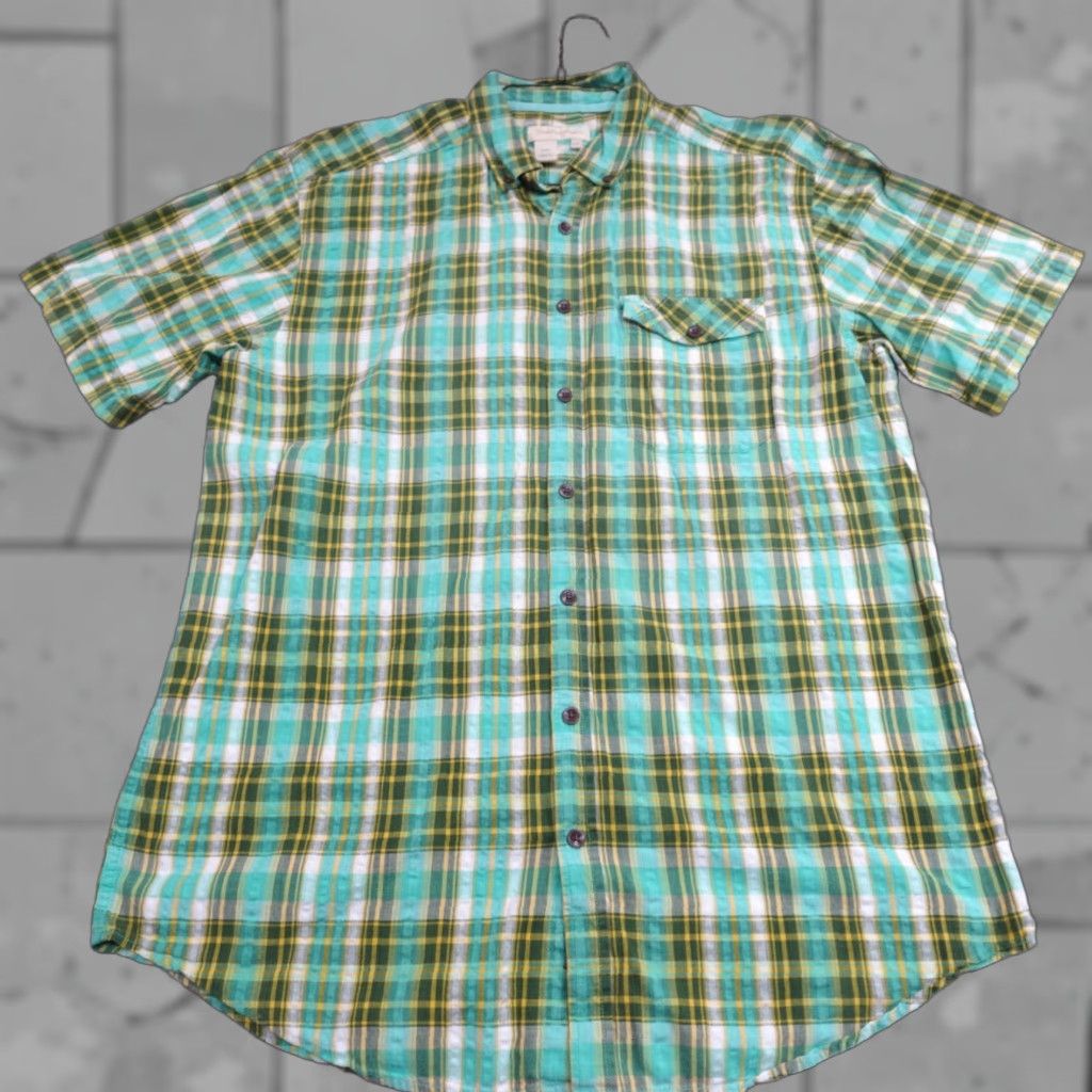 The Territory Ahead VINTAGE Territory Ahead Shirt LT Green Plaid Short Sleeve 100% Cotton Mens Size US L / EU 52-54 / 3 - 1 Thumbnail