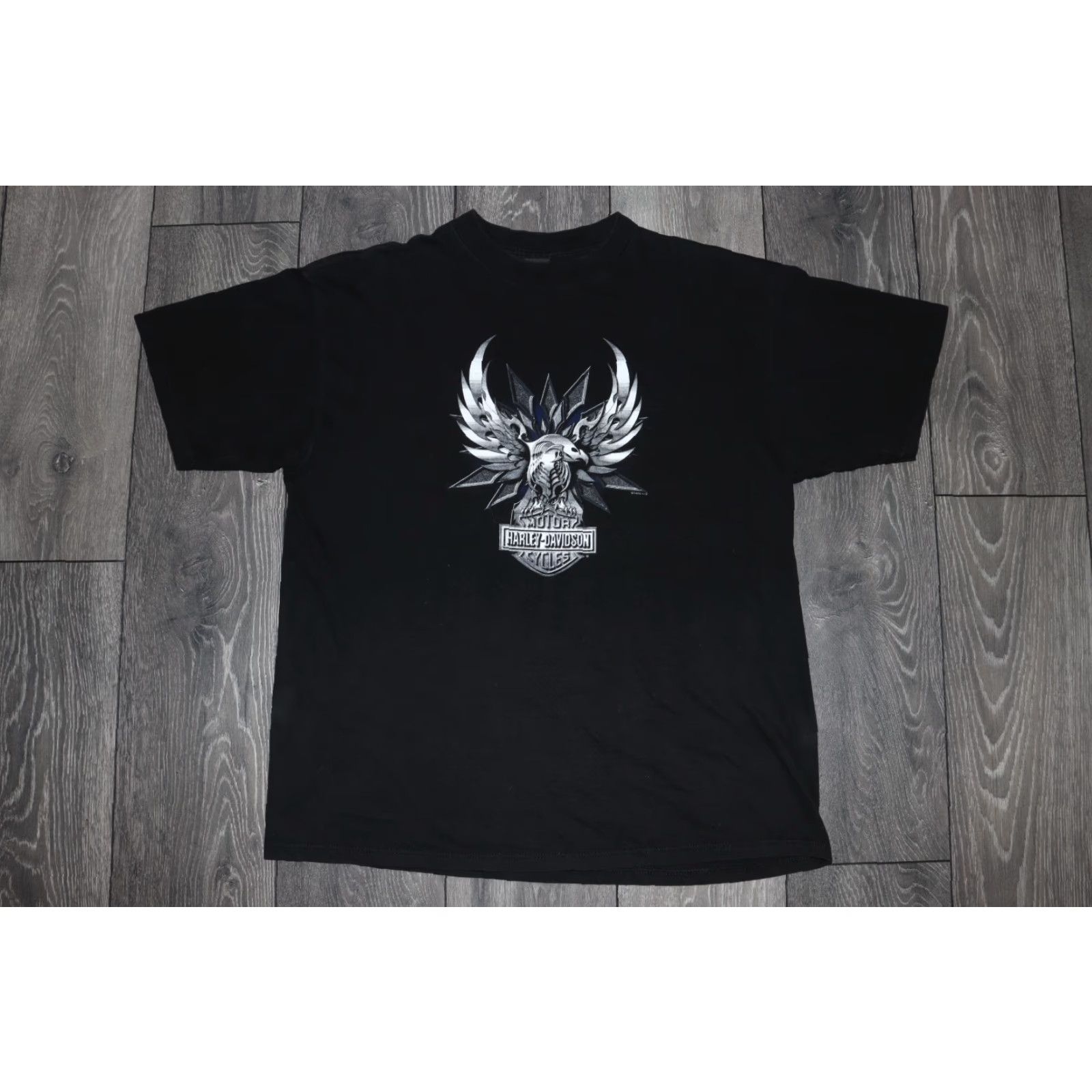 Harley Davidson Harley-Davidson T-SHIRT Mens 2XL Vintage 1999 Santa Fe Eagle Made in USA Black Graphic Tee XS? (adjust) Size US XXL / EU 58 / 5 - 2 Thumbnail