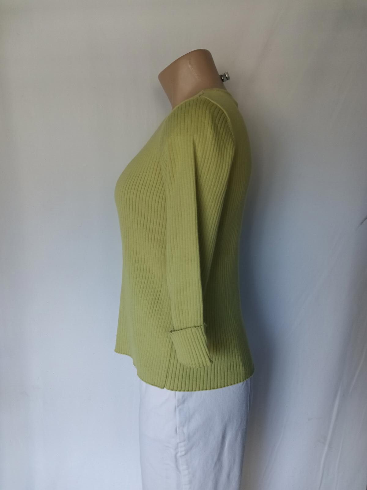 Designer Jillian Jones Ribbed Knit Top - Medium, Light Olive Green Size M / US 6-8 / IT 42-44 - 2 Thumbnail
