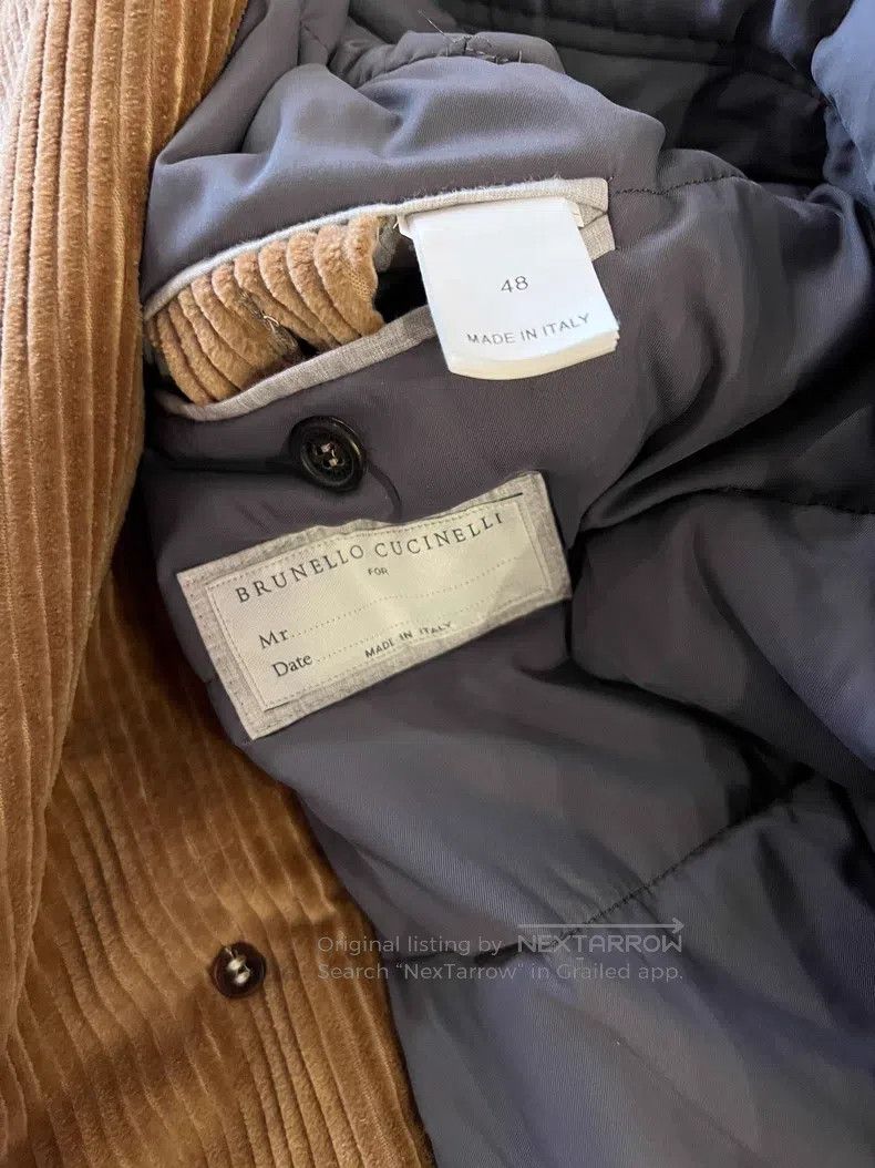 Brunello Cucinelli Brunello Cucinelli Men's Corduroy Lined Trench Coat Size US M / EU 48-50 / 2 - 5 Thumbnail