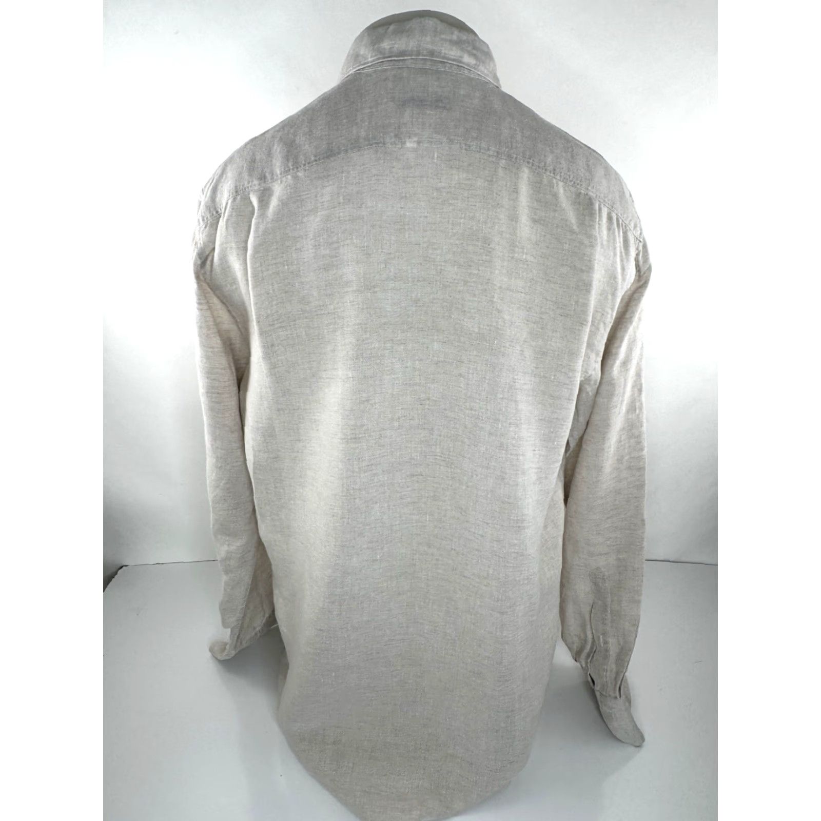 Vintage STENSTROMS Linen Fitted Body Mens L Shirt Button-Up Long Sleeve Beige XL? Size US L / EU 52-54 / 3 - 3 Thumbnail