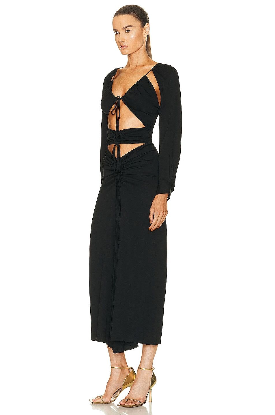 Christopher Esber Ruched Floating Sleeve Tie Dress Size XS / US 0-2 / IT 36-38 - 4 Thumbnail