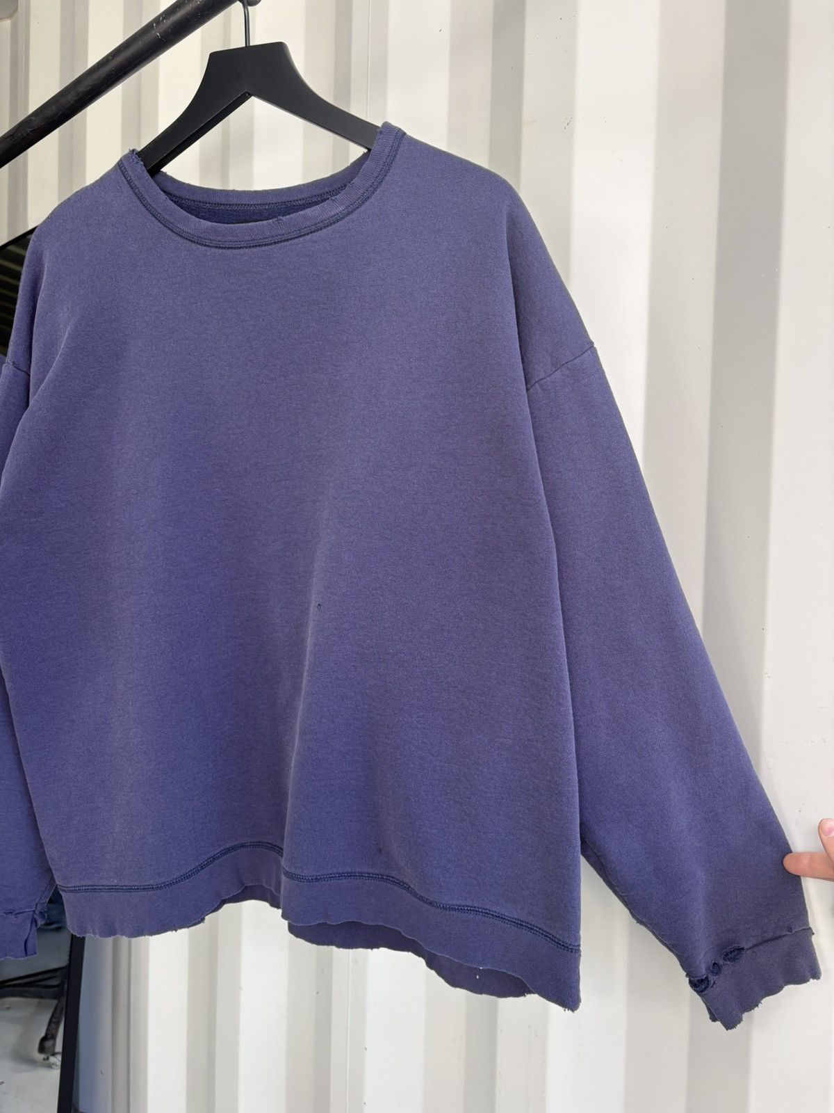Vintage Thrashed Boxy Distressed Faded Sweater Grunge Band Size US XL / EU 56 / 4 - 1 Thumbnail