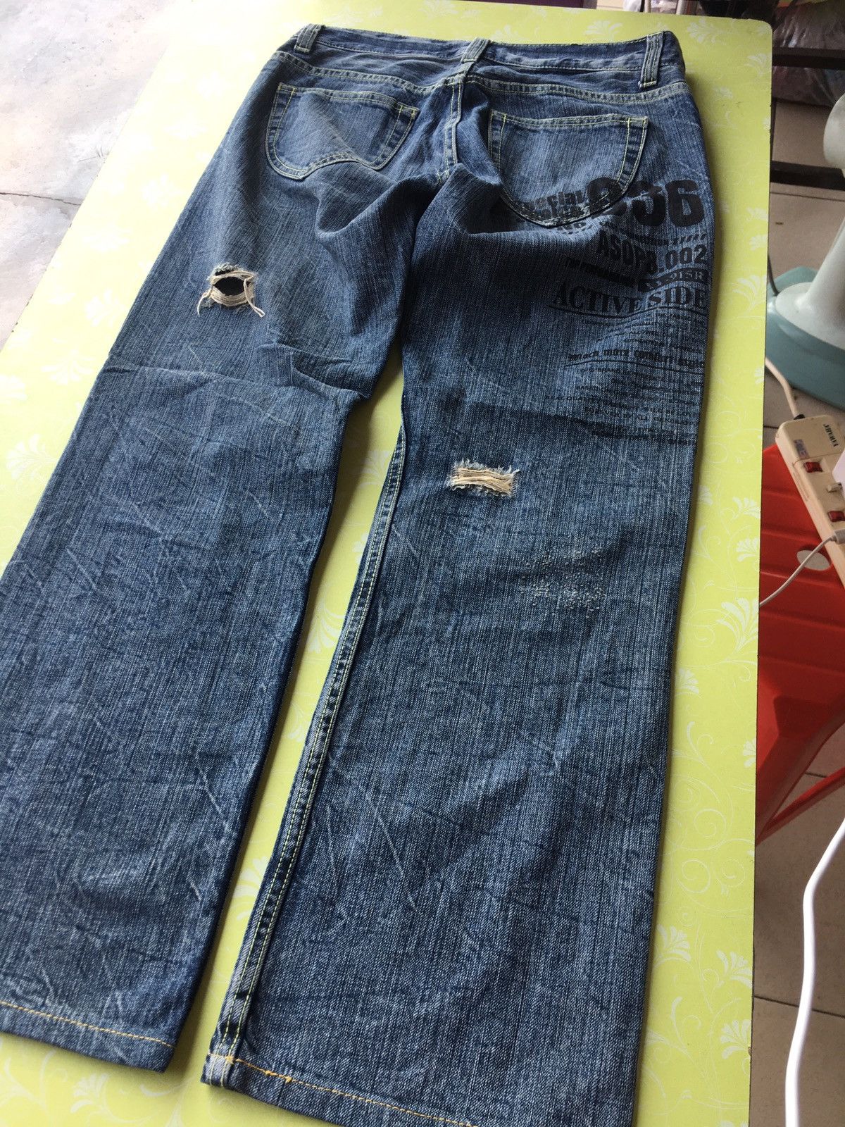 Designer Oririn jeans distressed Size US 31 - 11 Thumbnail