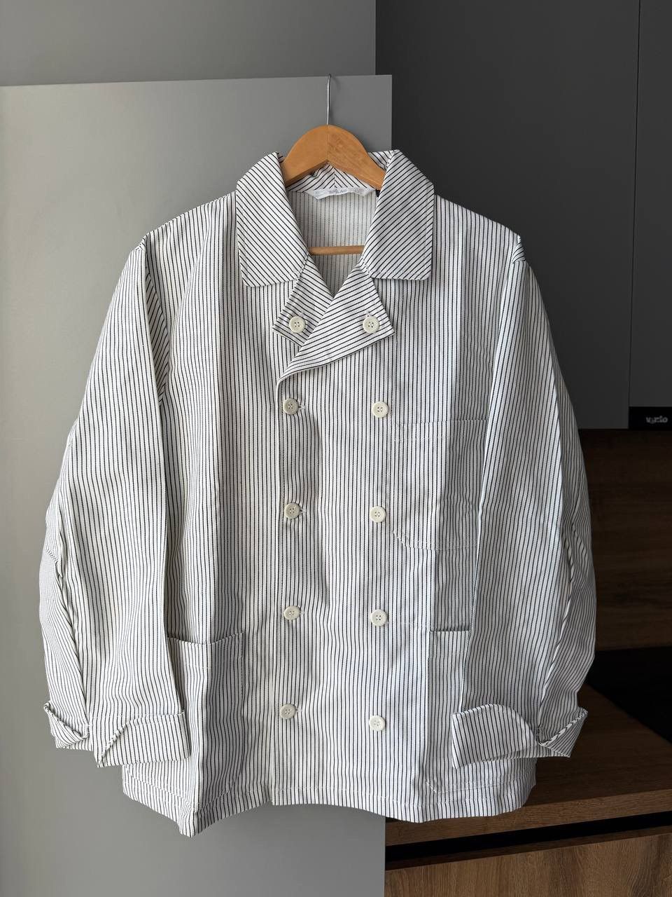Le Laboureur Vintage Pinstripe Double Breasted Workwear Jacket Size M/L Size US M / EU 48-50 / 2 - 1 Thumbnail