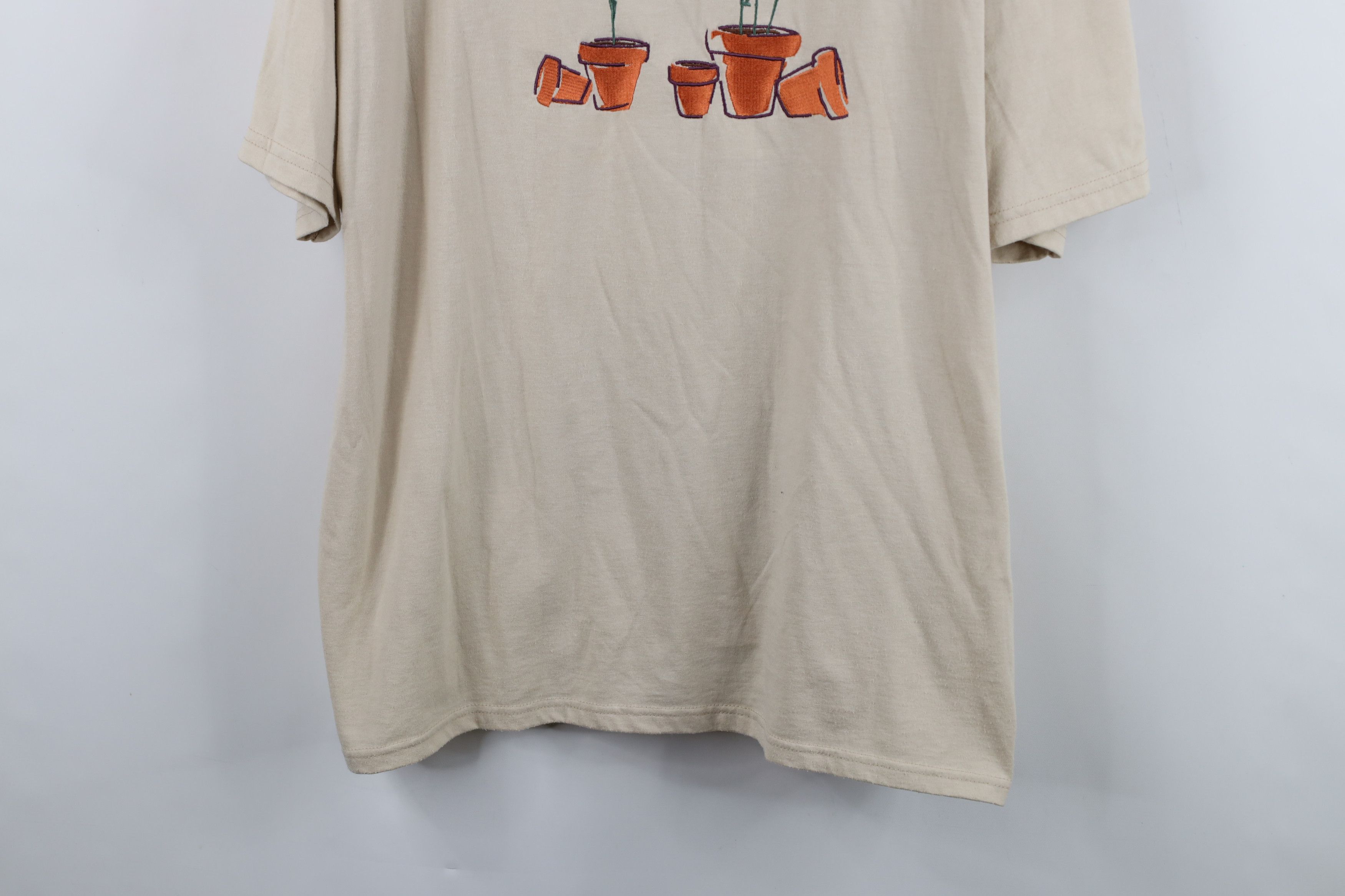 Vintage Vintage 90s Streetwear Garden Flower Pot Sunflower T-Shirt Size XXL / US 16-18 / IT 52-54 - 3 Thumbnail