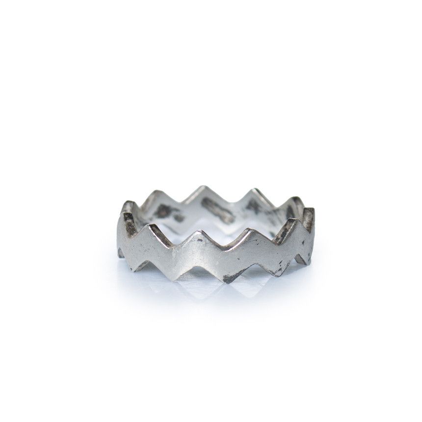 Mikia Mikia, silver zig zag ring Size ONE SIZE - 3 Thumbnail
