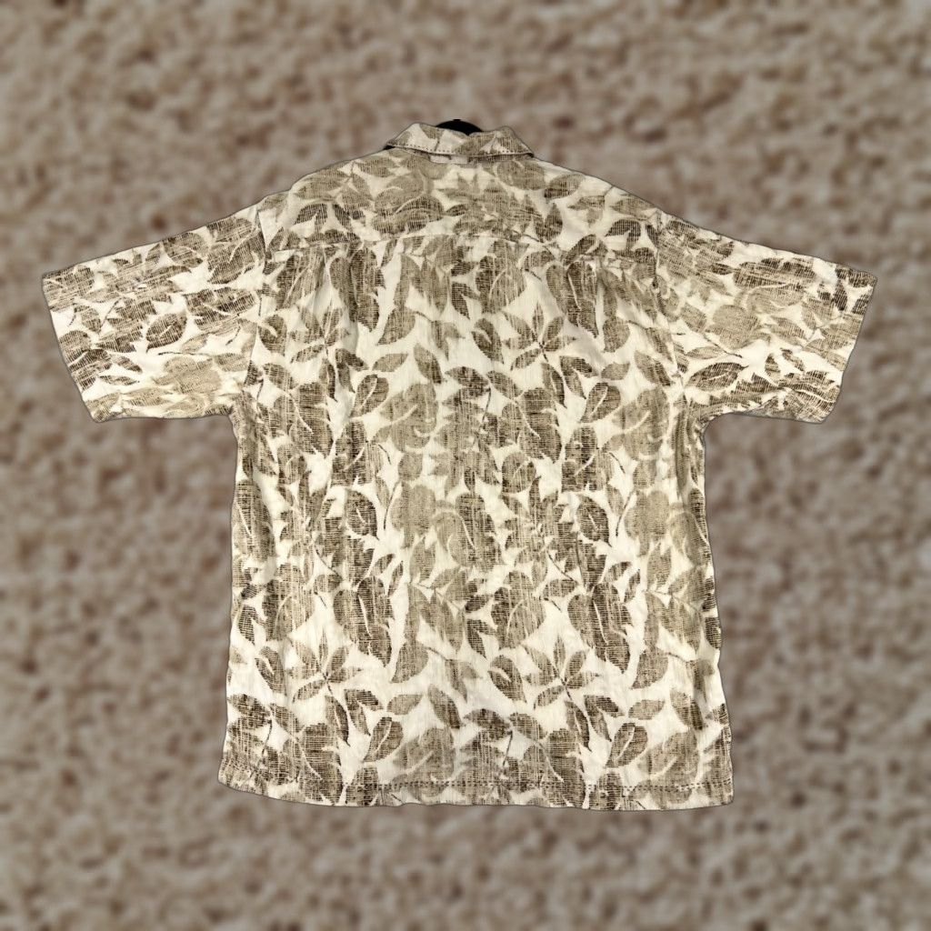 Tommy Bahama Tommy Bahama Shirt Mens Large Beige Leaf Pattern Hawaiian Camp Aloha Beach Resort Size US L / EU 52-54 / 3 - 1 Thumbnail