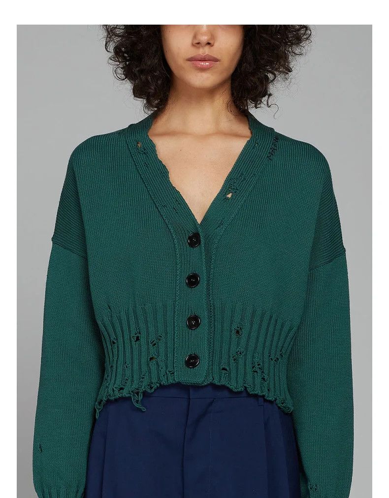o1w1db10824 Knit Cardigan in Green