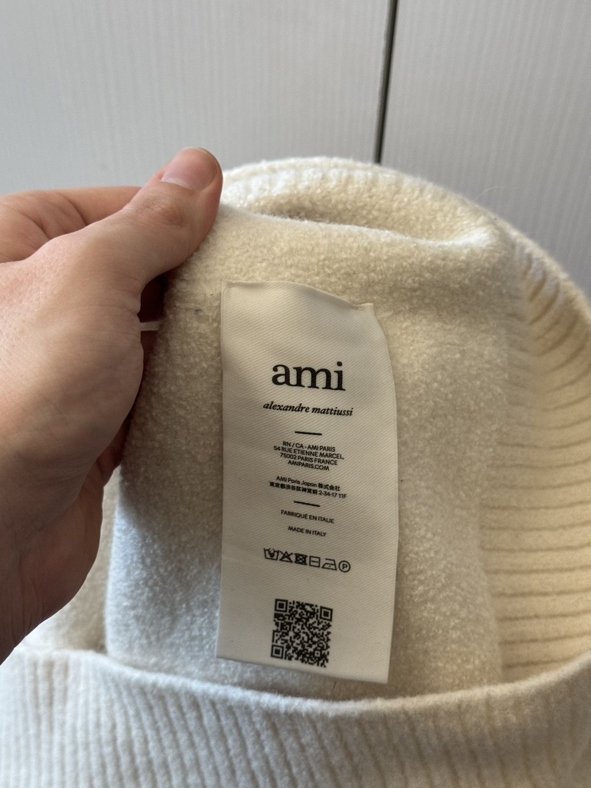 AMI Ami Paris White Knitted Virgin Wool Sweaters Size S / US 4 / IT 40 - 5 Thumbnail