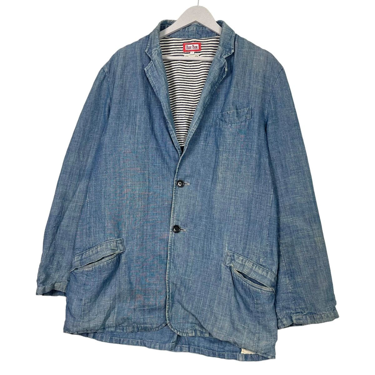 45rpm × Blue Blue Japan × Indigo 💥HEMP BLUE BLUE JAPAN STONE WASHED JACKET Size US L / EU 52-54 / 3 - 2 Thumbnail