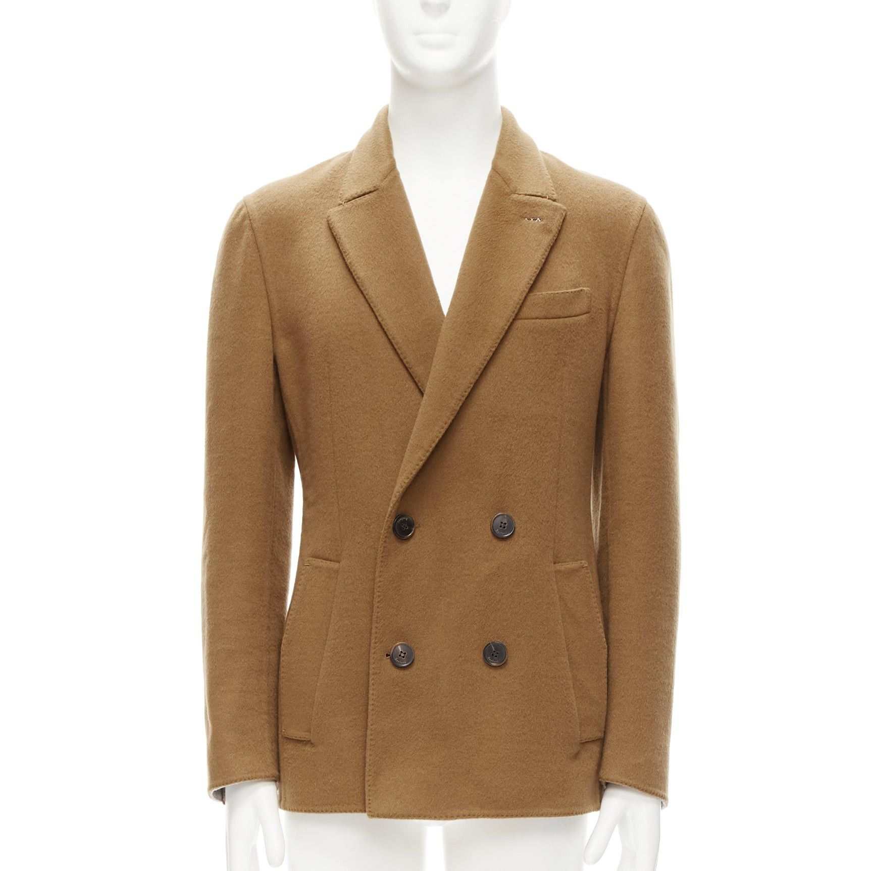 image of Berluti 100% Cashmere Double Faced Double Breasted Jacket It50 L in Brown, Men's (Size Large)