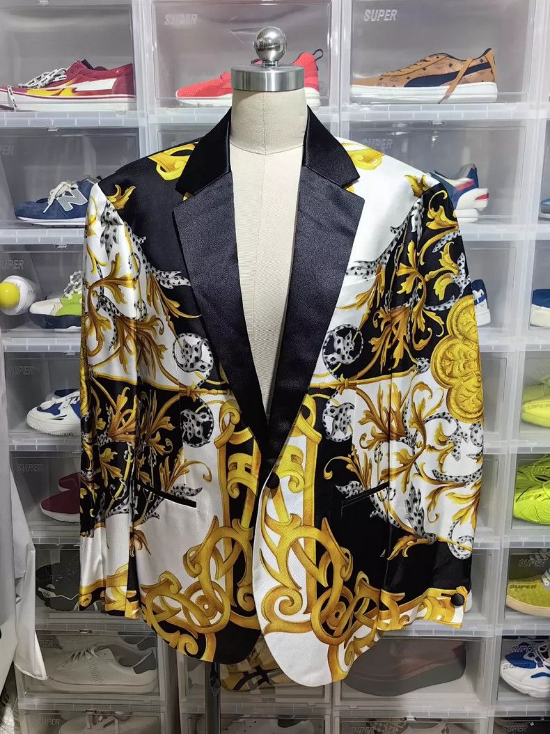Versace Versace Baroque print wide men's suit Size US L / EU 52-54 / 3 - 4 Thumbnail