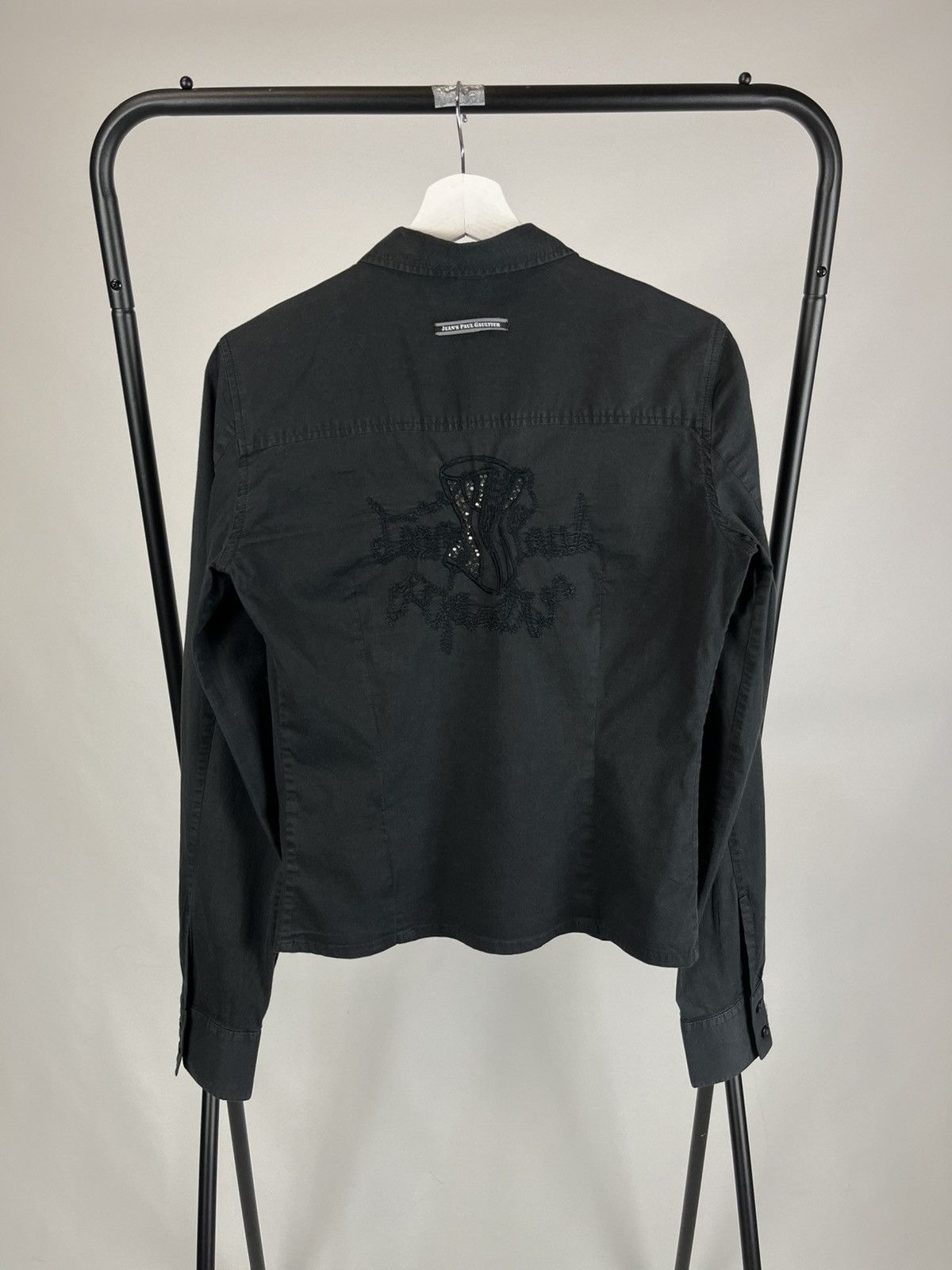 Jean Paul Gaultier Vintage Jean Paul Gaultier Black Shirt Double Big Logo Size S / US 4 / IT 40 - 2 Thumbnail