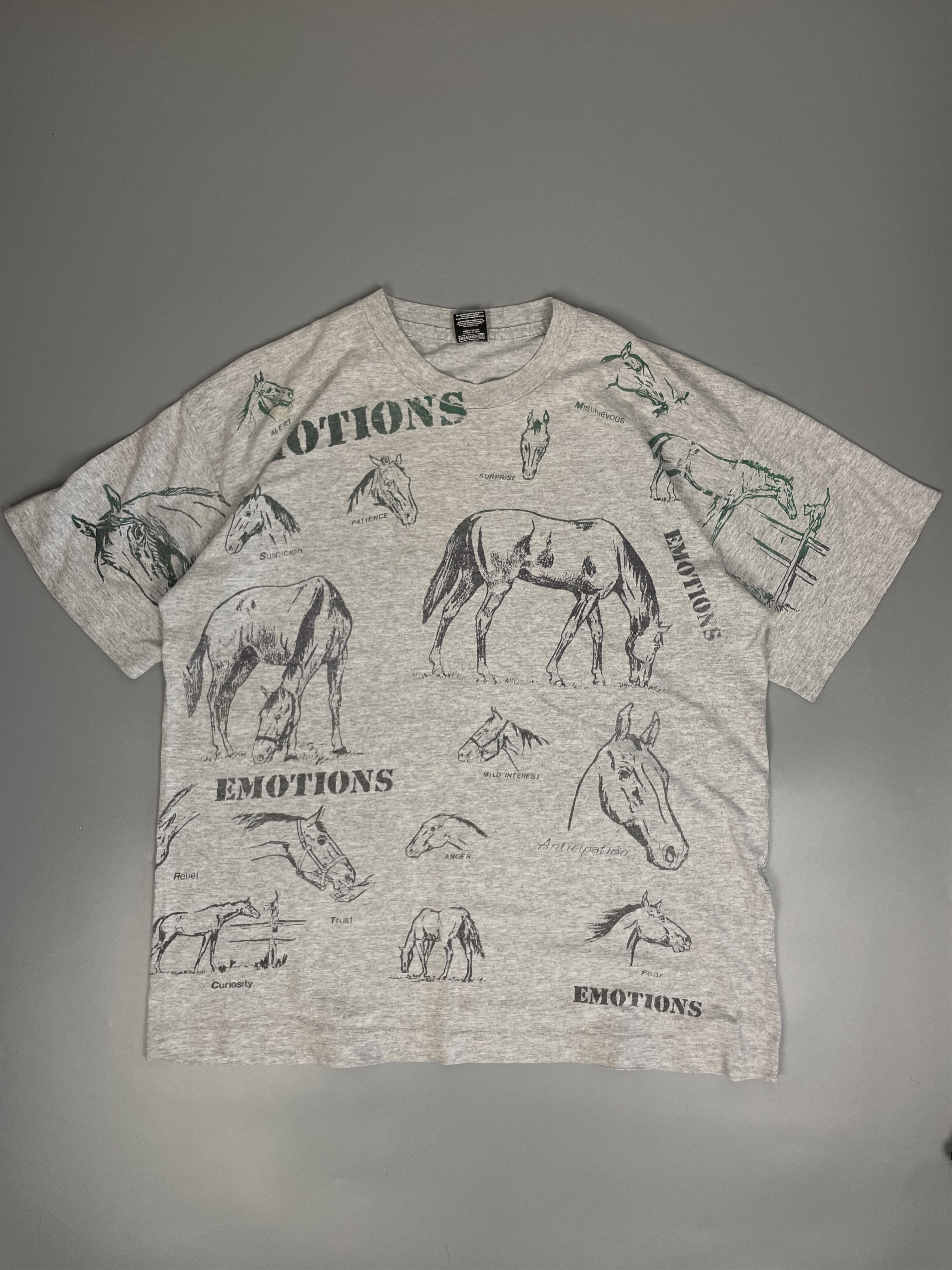 Vintage VINTAGE SINGLE STITCH HORSE FULLPRINT AOP T-SHIRT Size US XL / EU 56 / 4 - 1 Thumbnail