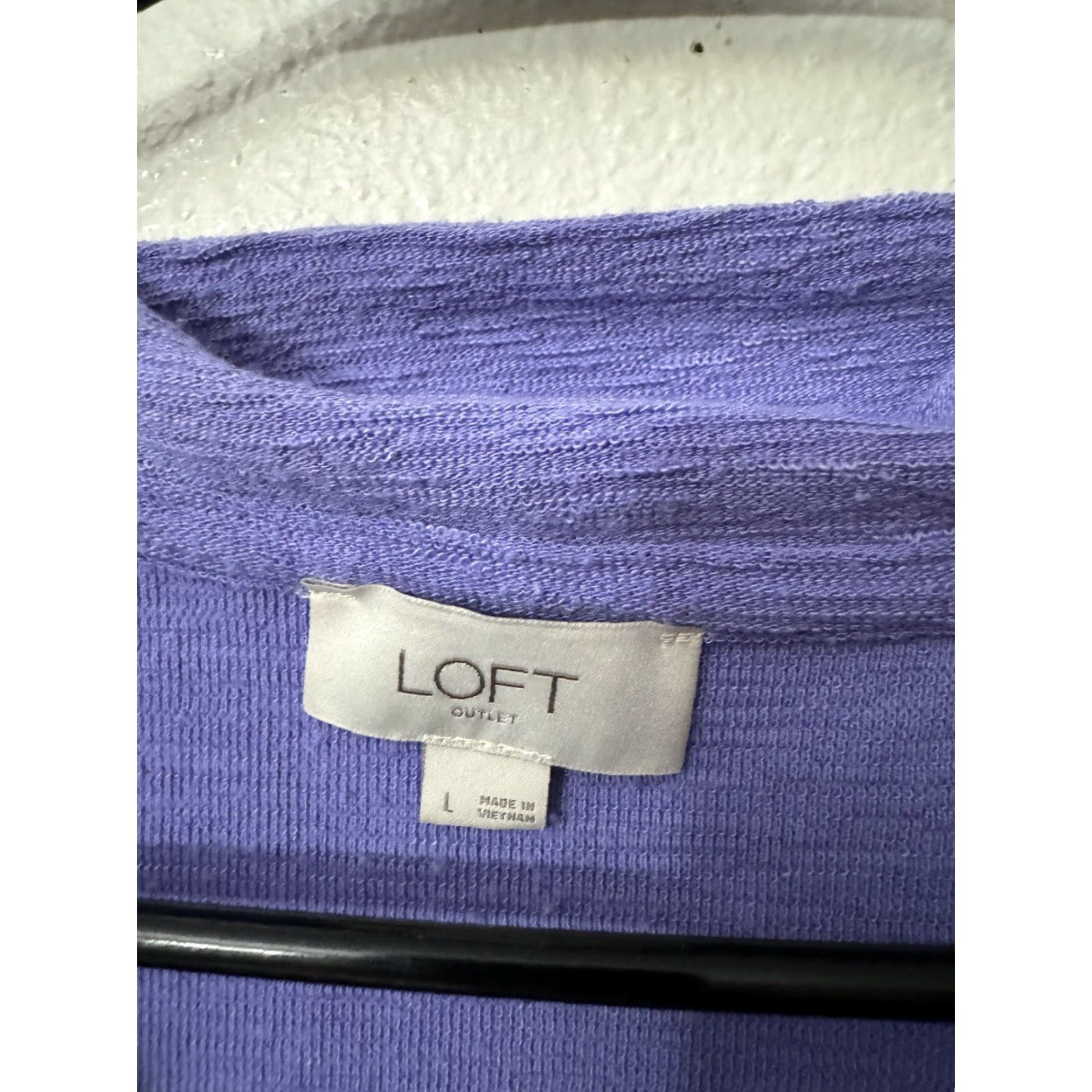 Loft VINTAGE LOFT Oversized Polo Sweater Women’s Large Purple Long Sleeve V-Neck Pullover Size L / US 10 / IT 46 - 2 Thumbnail