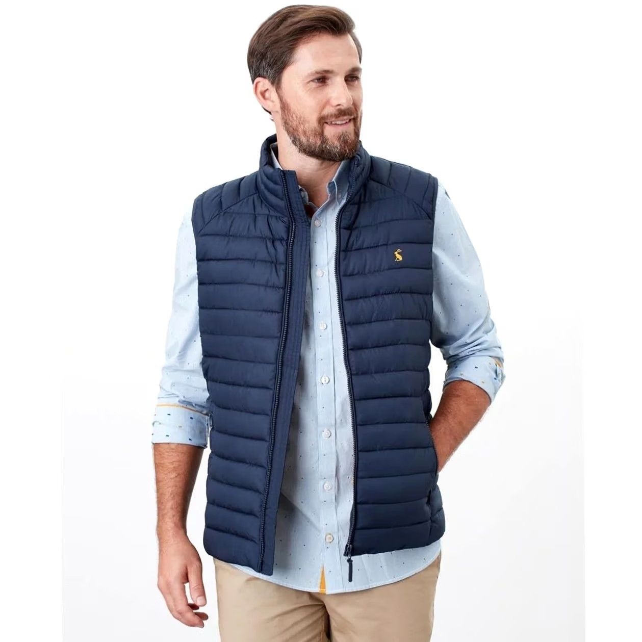 Vintage Joules Vest Go To Gilet Lightweight Puffer Navy Blue Full Zip Size Large Mens Size US L / EU 52-54 / 3 - 2 Thumbnail