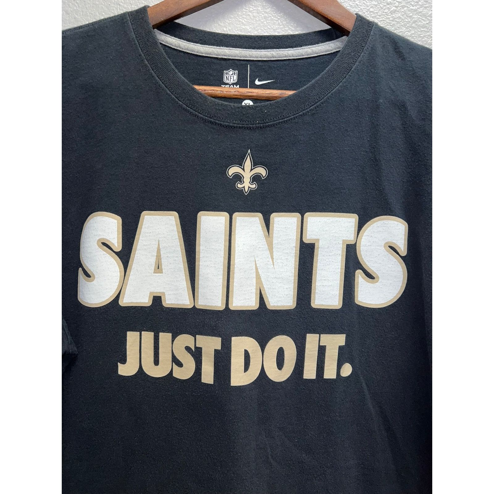 Nike New Orleans Saints Shirt Nike Just Do it Black Sports Tee XL Size US XL / EU 56 / 4 - 2 Thumbnail