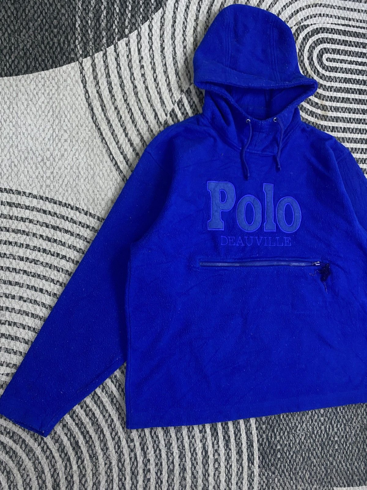 Polo Ralph Lauren Vtg Polo Deauville Royal Blue Fleece Hooded Anorak Pullover Size US M / EU 48-50 / 2 - 3 Thumbnail