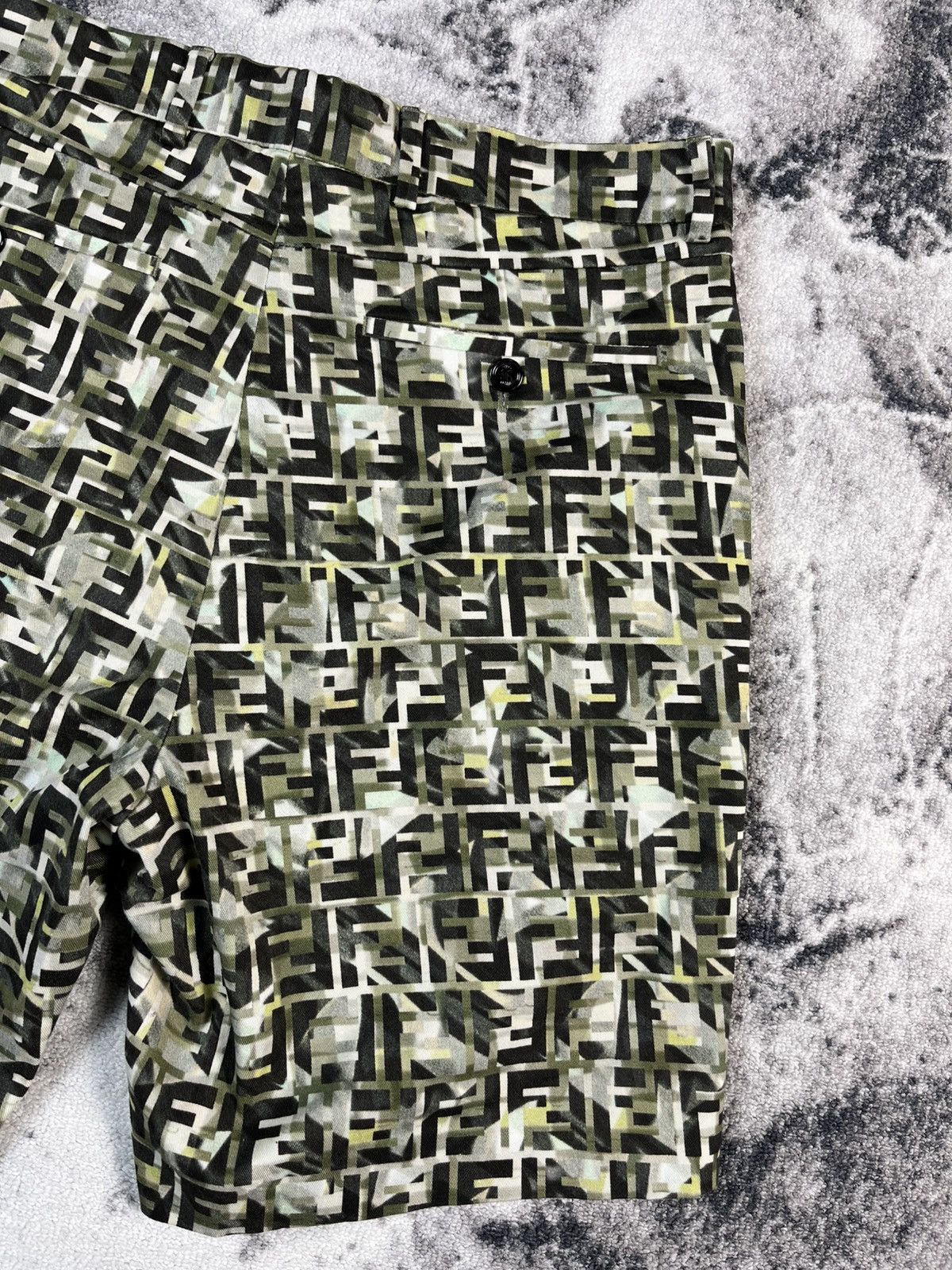 Fendi Fendi FF Monogram Shorts Green 48 Italy Size US 34 / EU 50 - 20 Thumbnail