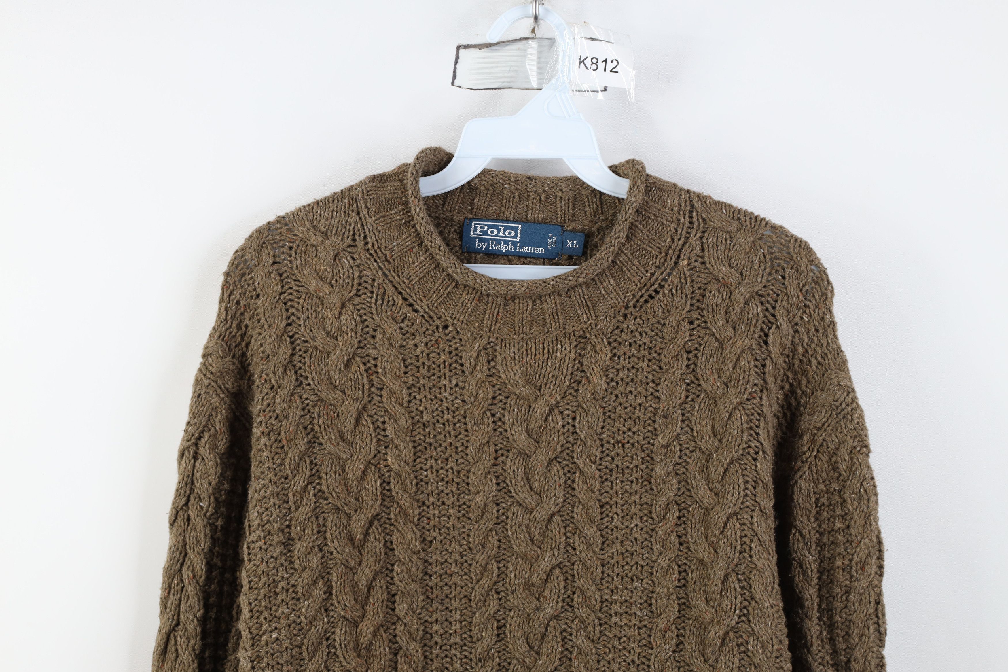 Ralph Lauren Vintage 90s Ralph Lauren Chunky Cable Knit Fisherman Sweater Size US XL / EU 56 / 4 - 2 Thumbnail