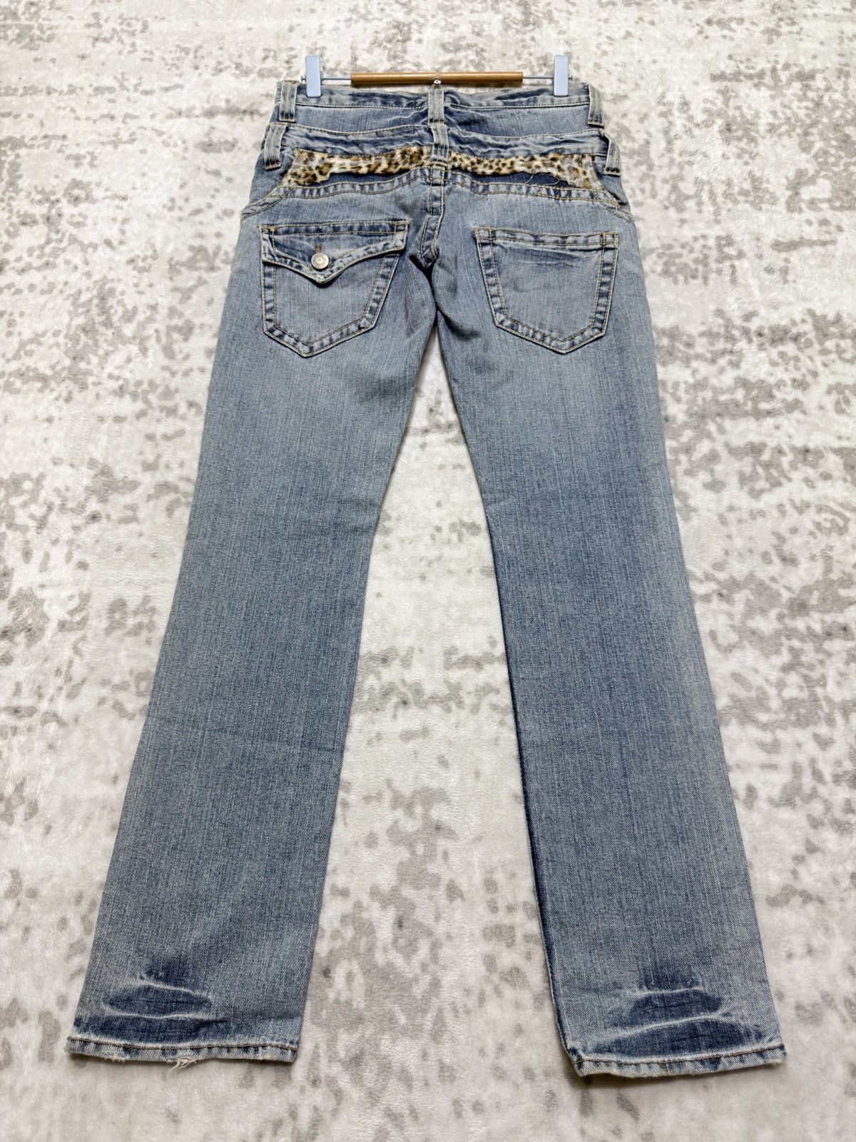 Japanese Brand Double Name Japanese Double Waist Layered Denim Jeans Y2K Size US 29 - 2 Thumbnail
