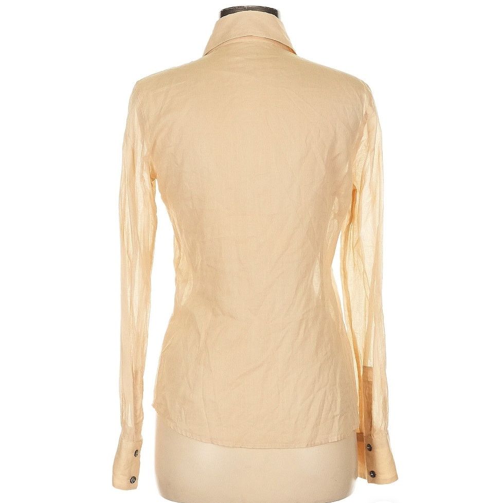 Costume National Costume National beige long-sleeve linen button-down Size S / US 4 / IT 40 - 3 Thumbnail