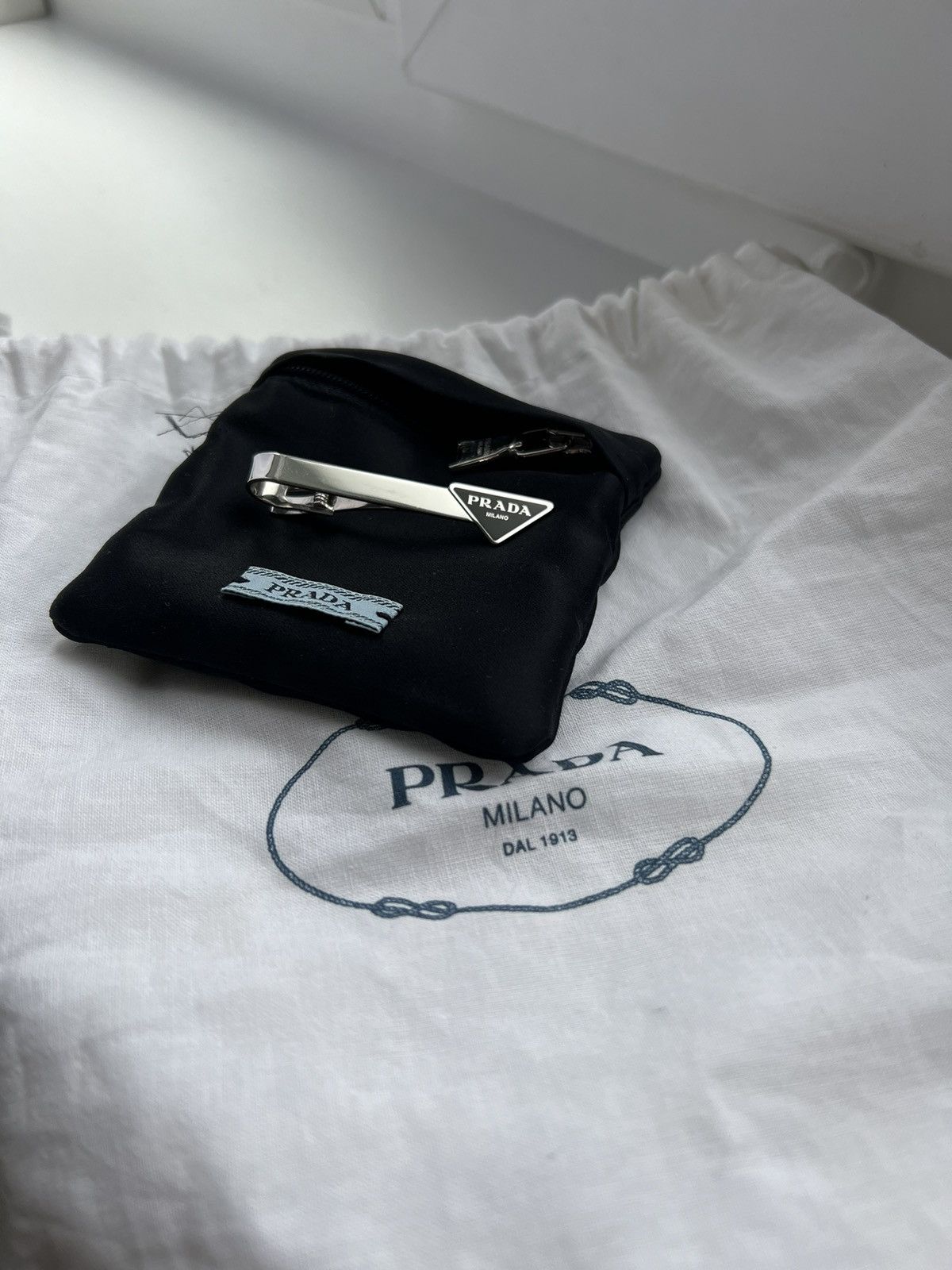 Prada Silver Tie Clip, Men's Product Image