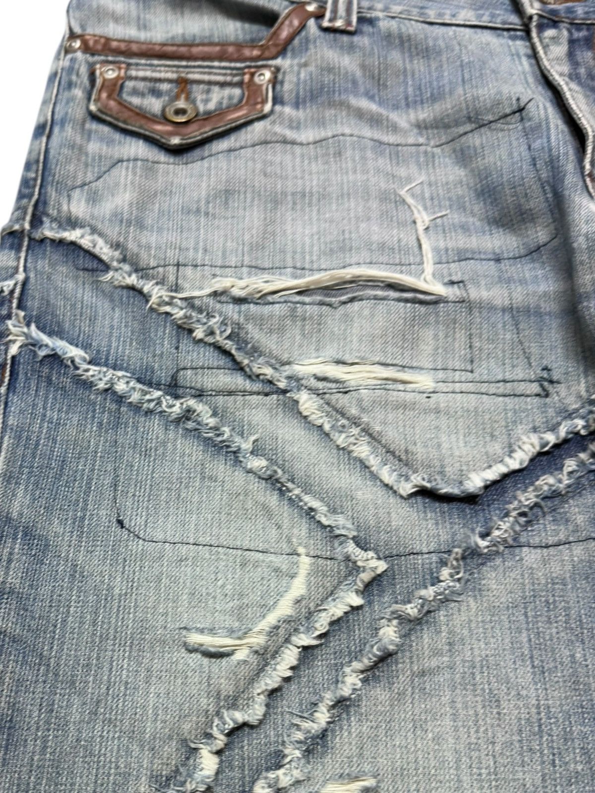 Gotcha Vintage Gotcha Leg Cut Splicing Embellished Embroidery Denim Size US 34 / EU 50 - 3 Thumbnail
