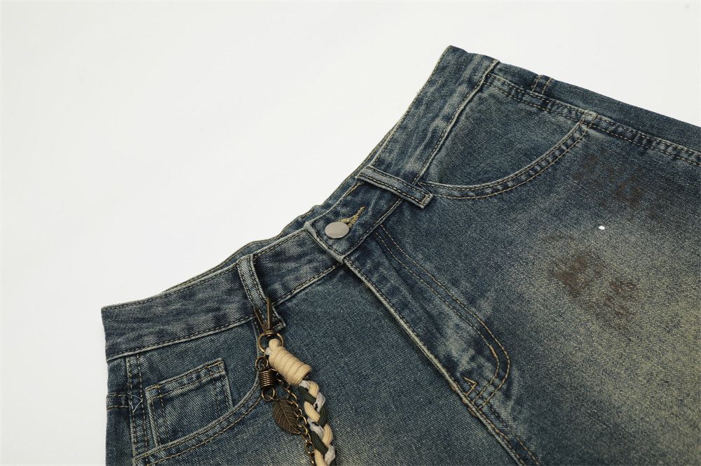 Vintage Men's punk braided chain washed scimitar jeans y2k Size US 32 / EU 48 - 3 Thumbnail