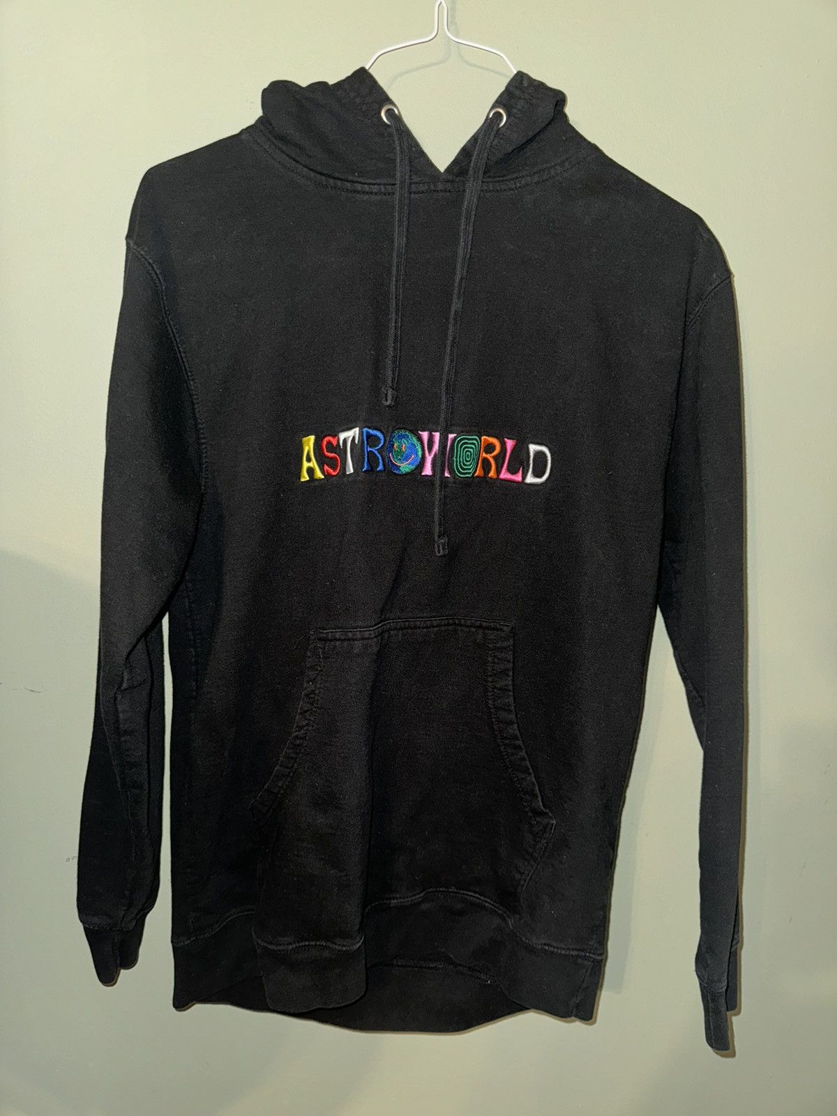 image of Travis Scott Astroworld Wish You Were Here Hoodie in Black, Men's (Size Medium)