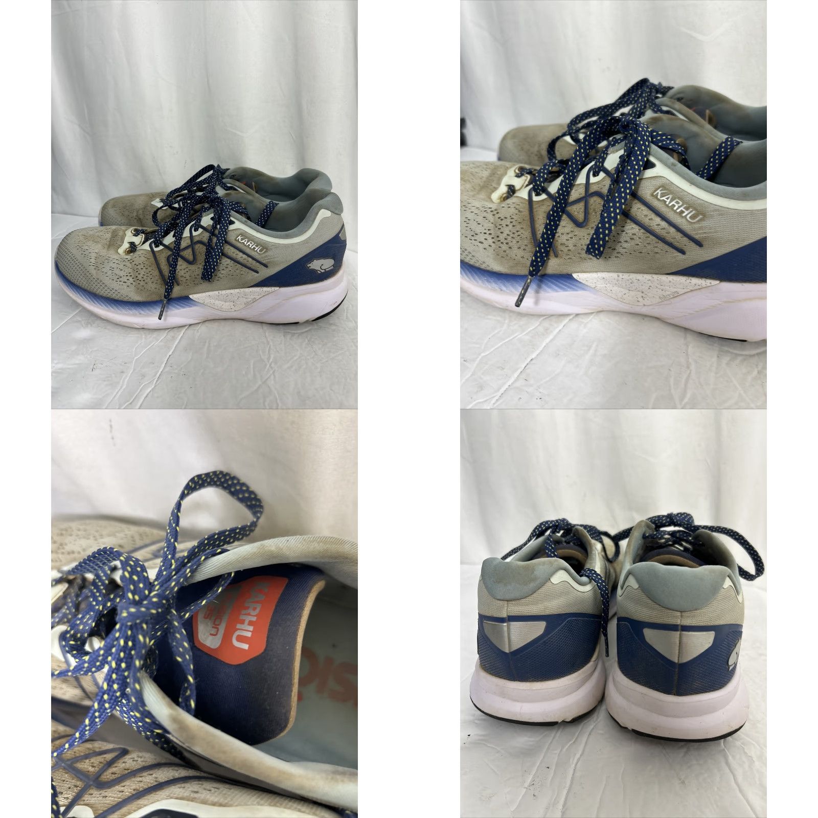 Karhu Karhu Fusion 3.5 Mens 12 Gray White Blue Fusion Ortix Hivo Size US 5 / EU 37 - 8 Thumbnail