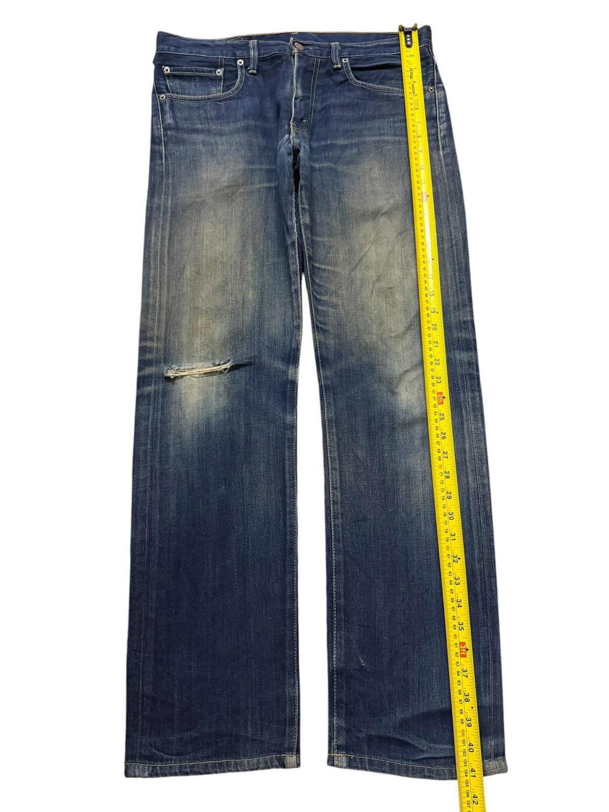 Levi's Vintage 90s Levis 505 Blue Faded Distressed Regular Straight Size US 34 / EU 50 - 10 Thumbnail