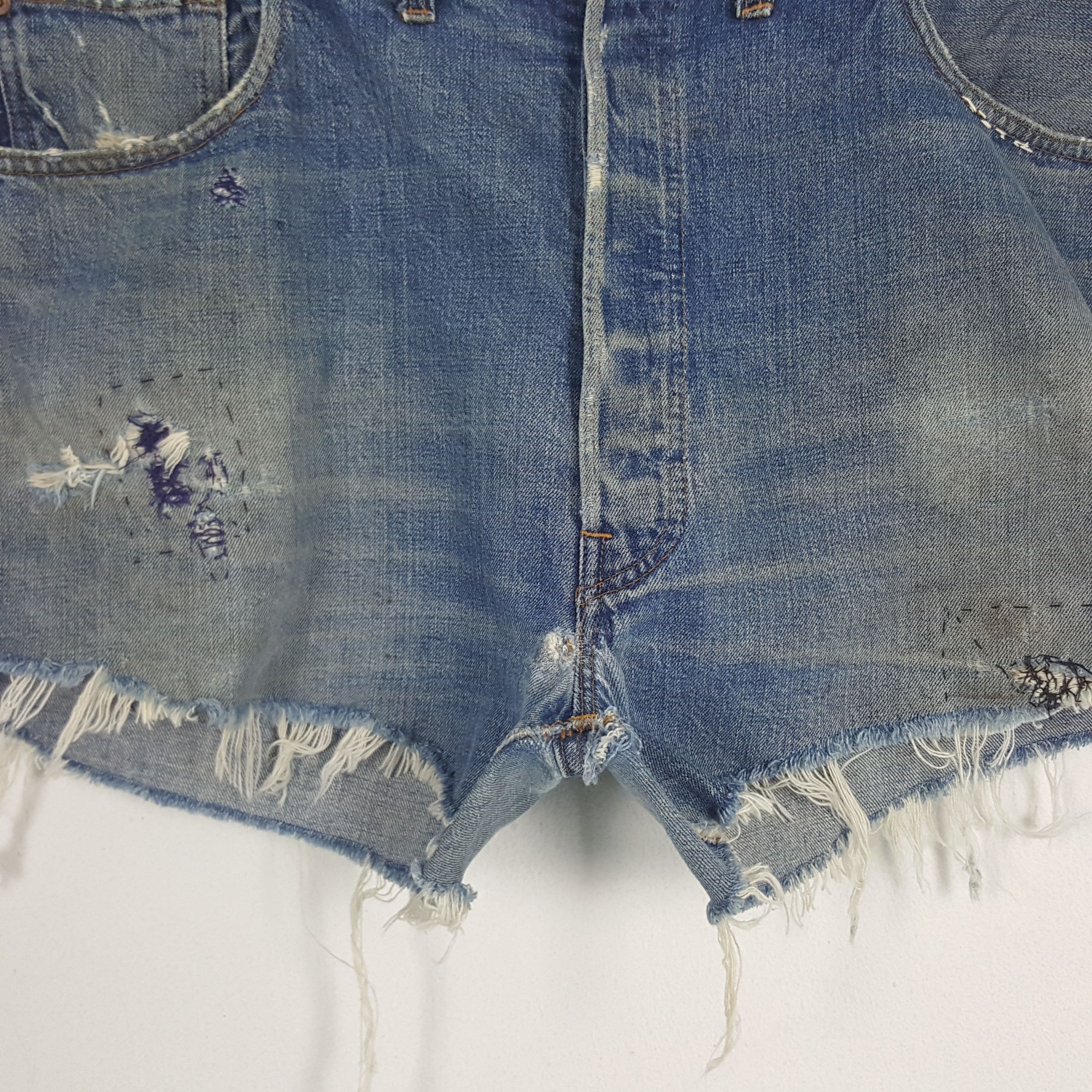 Levi's × Vintage Vintage Levi's 501 Ameircan Brand Big E Short Denim Jeans Size 40" / US 18 - 2 Thumbnail