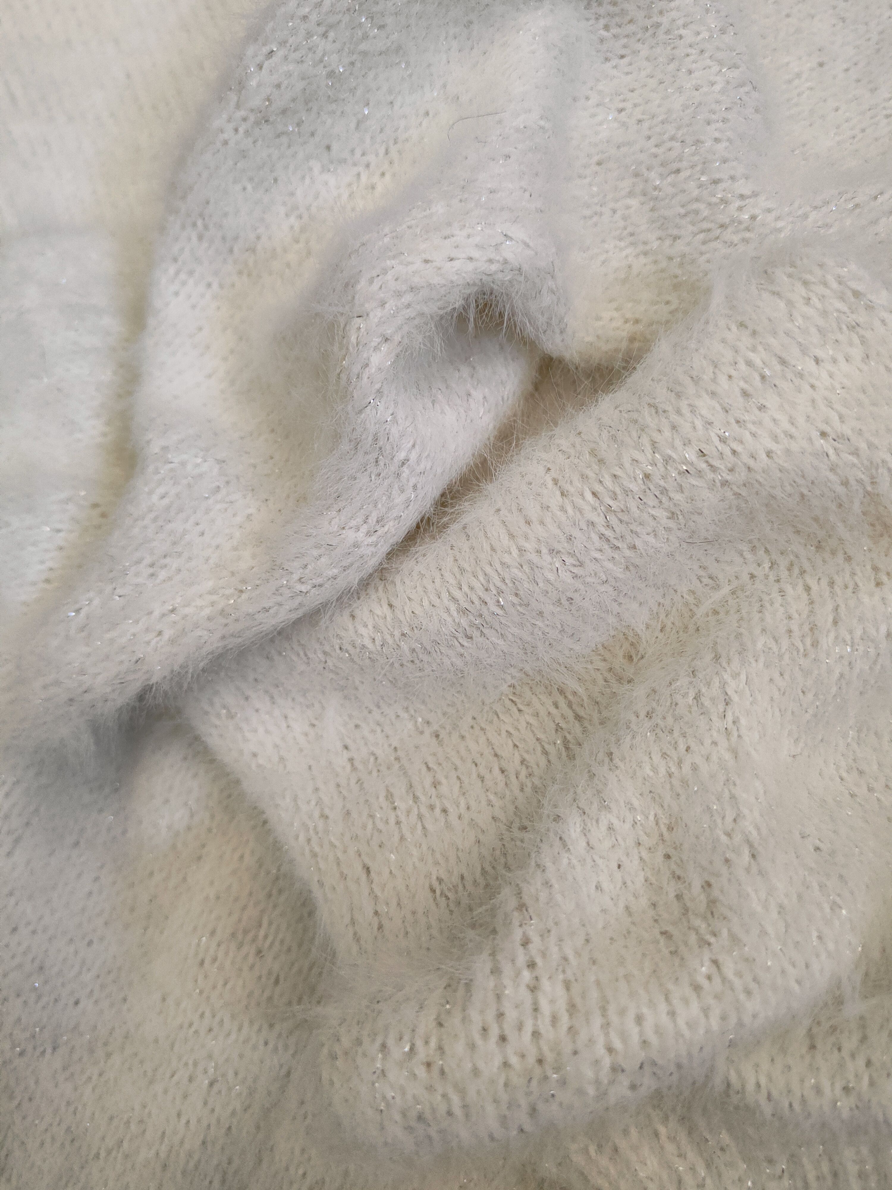 Japanese Brand DL May Pretty White Fur Mohair Knitwear #46-488 Size M / US 6-8 / IT 42-44 - 12 Thumbnail