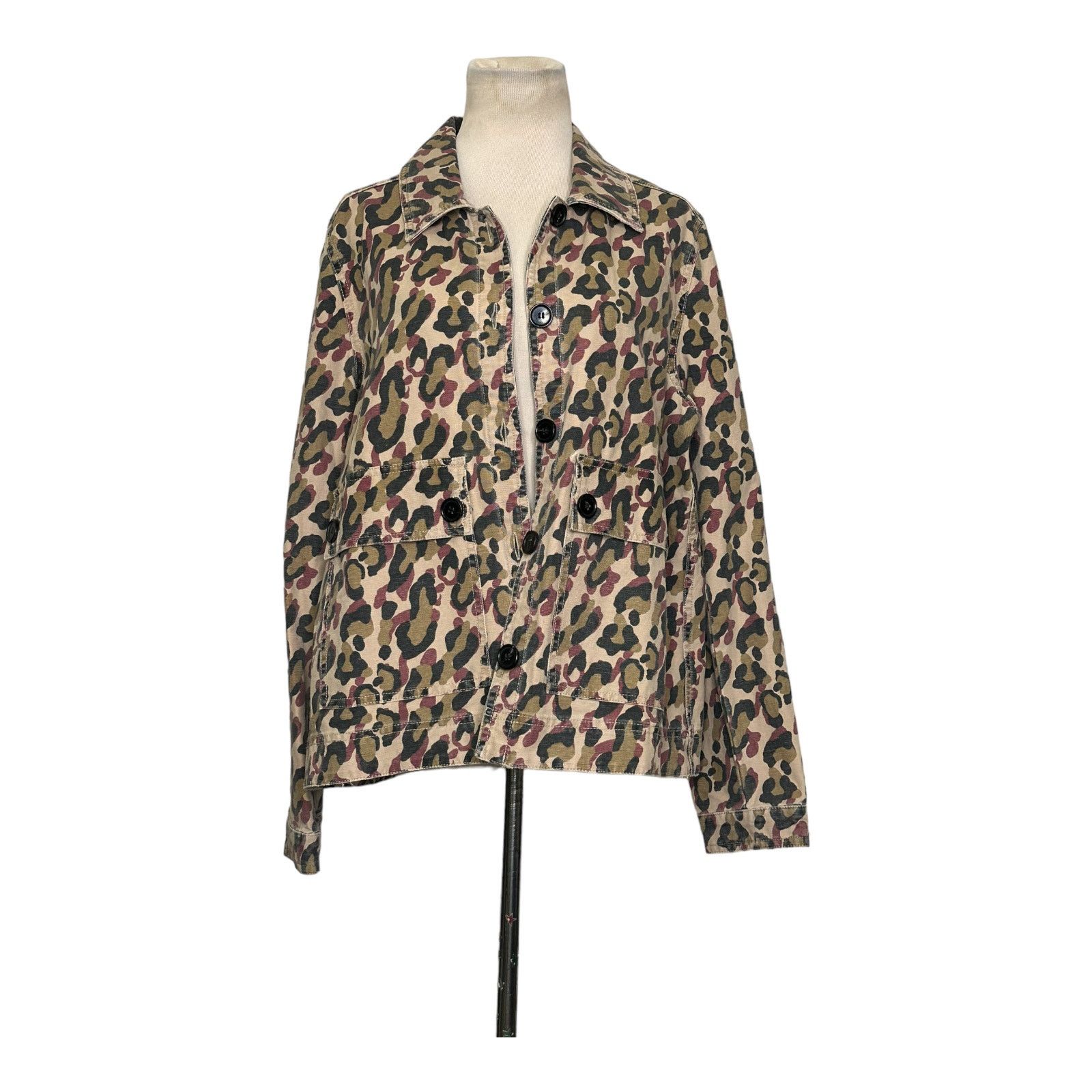 Veronica Beard Veronica Beard leopard print denim button jacket size Large Size L / US 10 / IT 46 - 12 Thumbnail