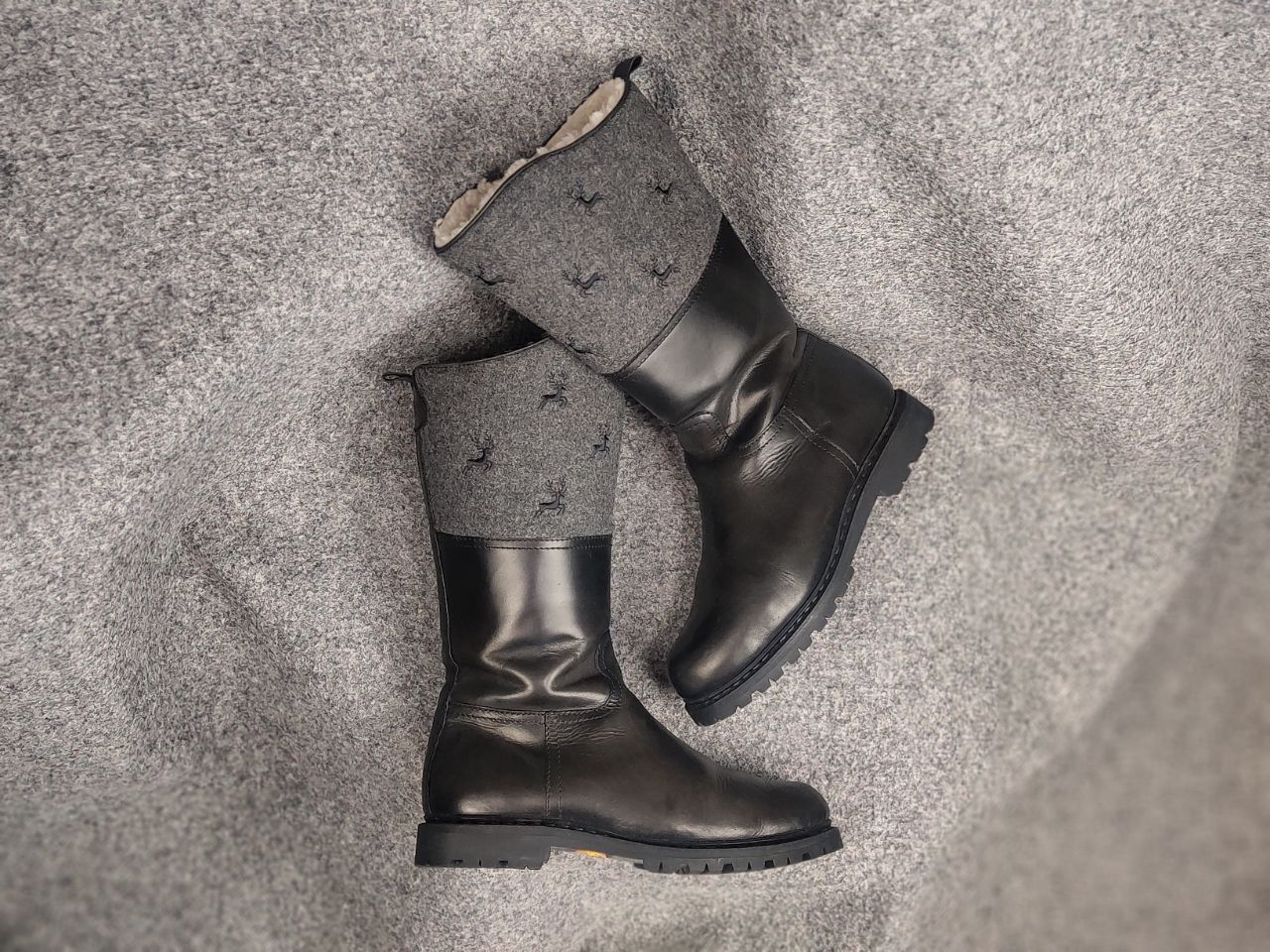 Vintage Dirndl + Bua Austrian Handmade sheepskin leather Boots Size US 8 / IT 38 - 1 Thumbnail