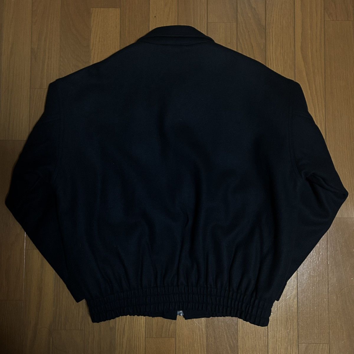 Japanese Brand Vintage Japanese Wool Bomber Jacket Black Zip LL Size US XL / EU 56 / 4 - 2 Thumbnail