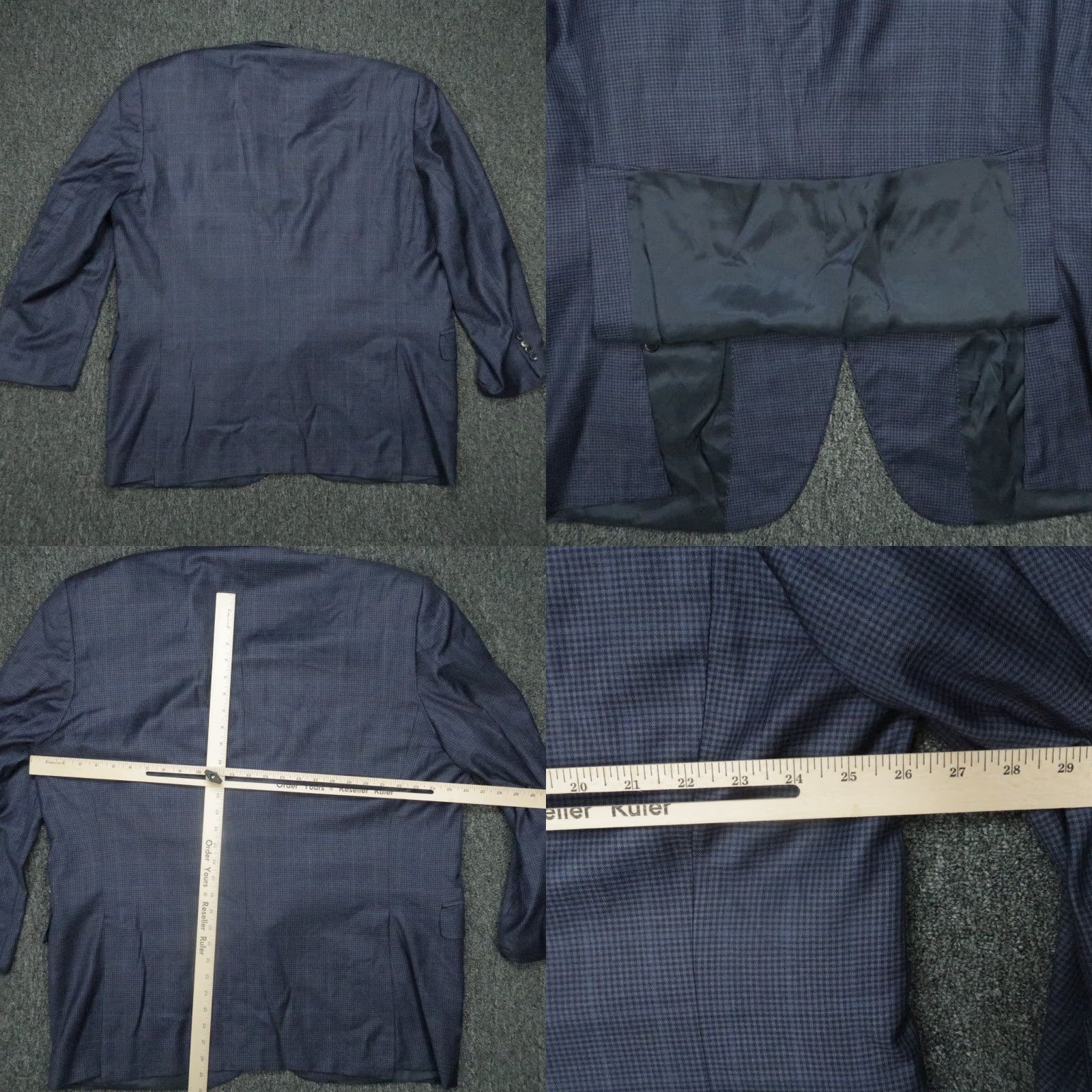 Peter Millar VINTAGE Peter Millar Blazer Men 50 Regular Fit Wool Gingham Check Long Sleeve Double Vented Suit Jacket Size 50R - 8 Thumbnail