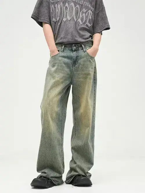 Jean Faded blue faded bootcut flared grunge damaged jeans Size US 32 / EU 48 - 1 Thumbnail
